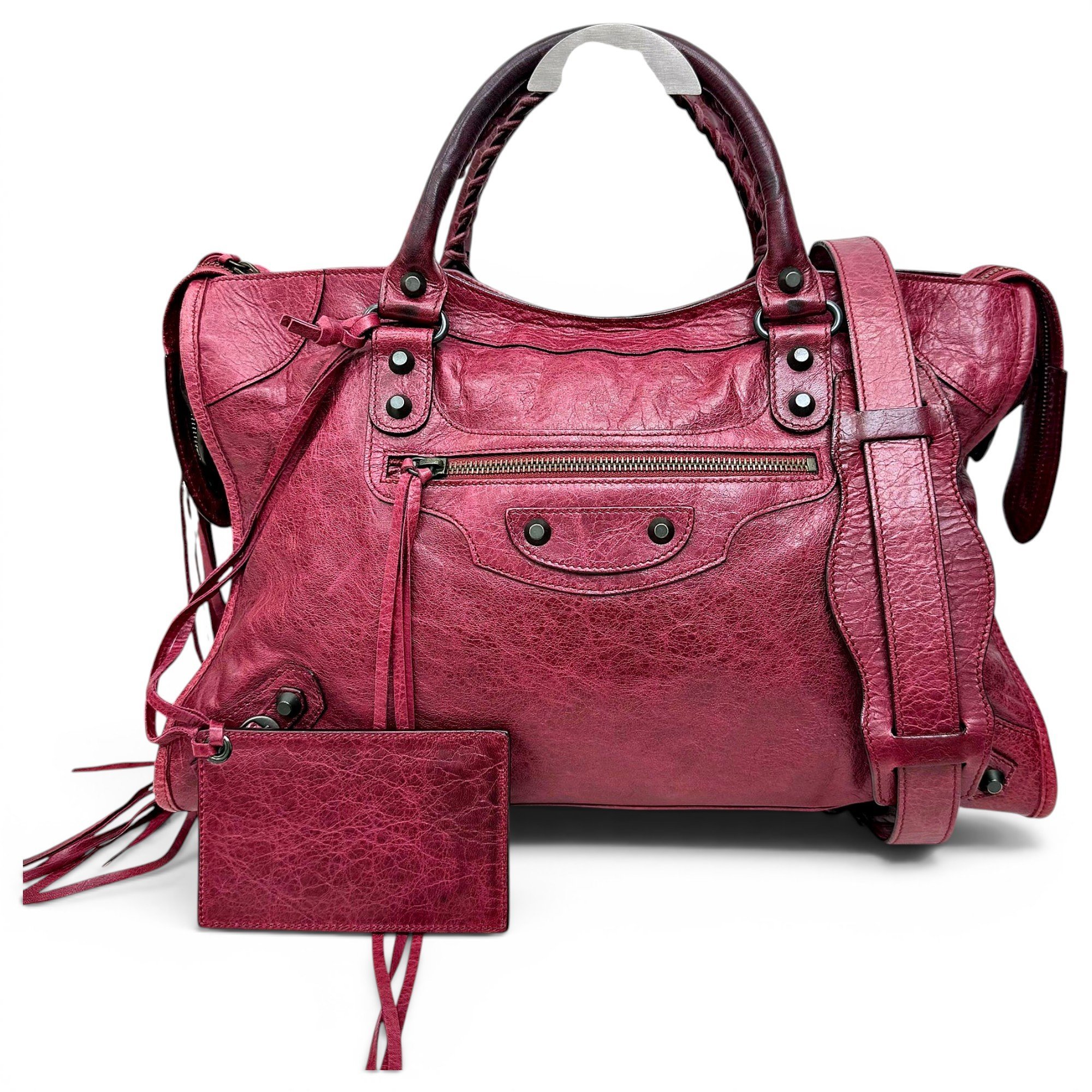 City leather handbag