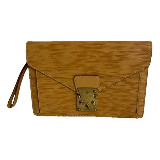 Leather clutch bag
