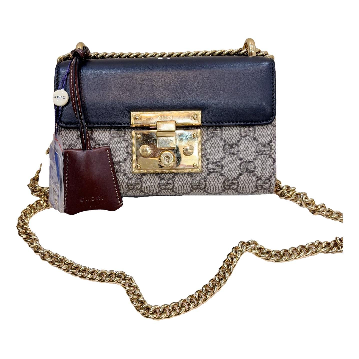 Padlock leather handbag