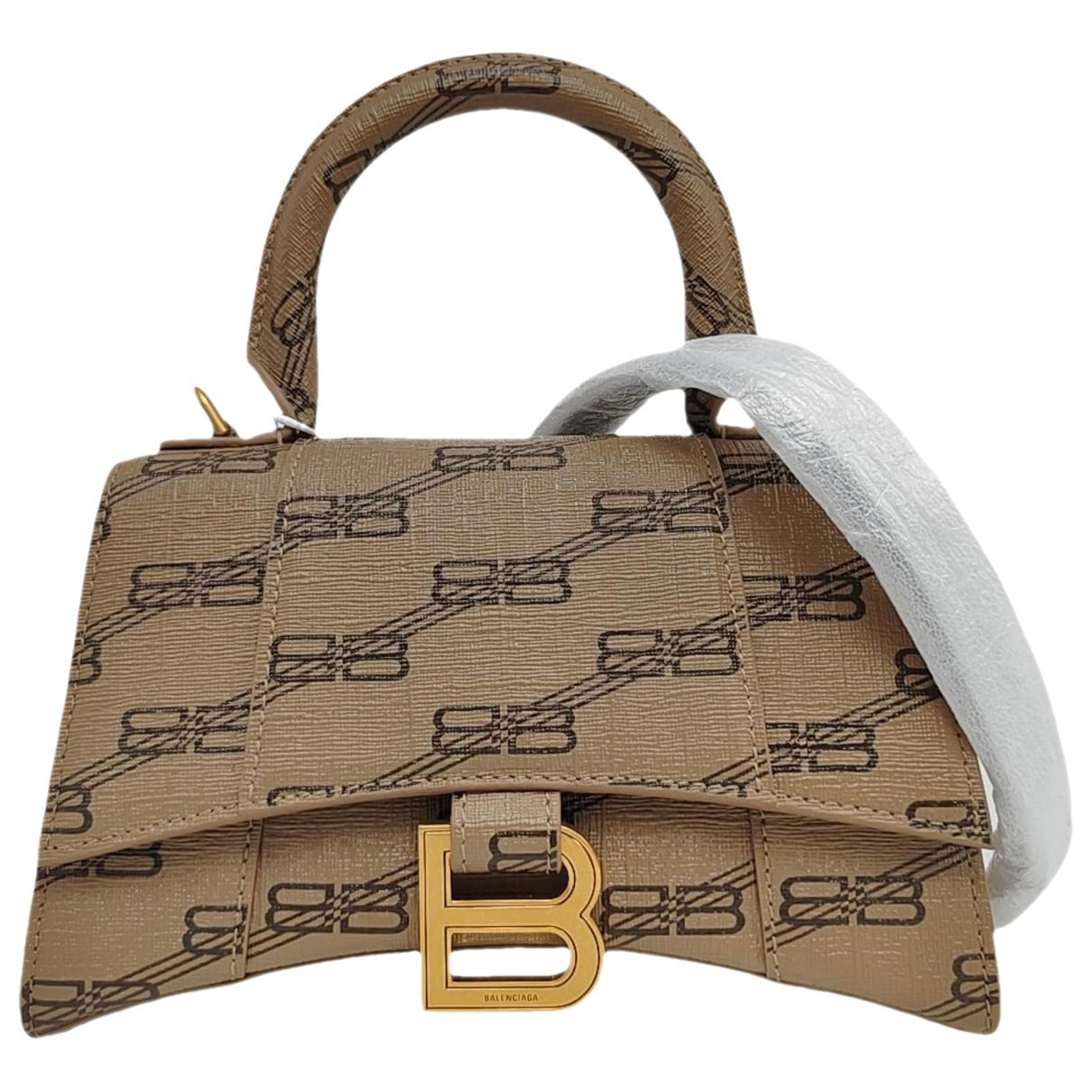 Hourglass leather handbag