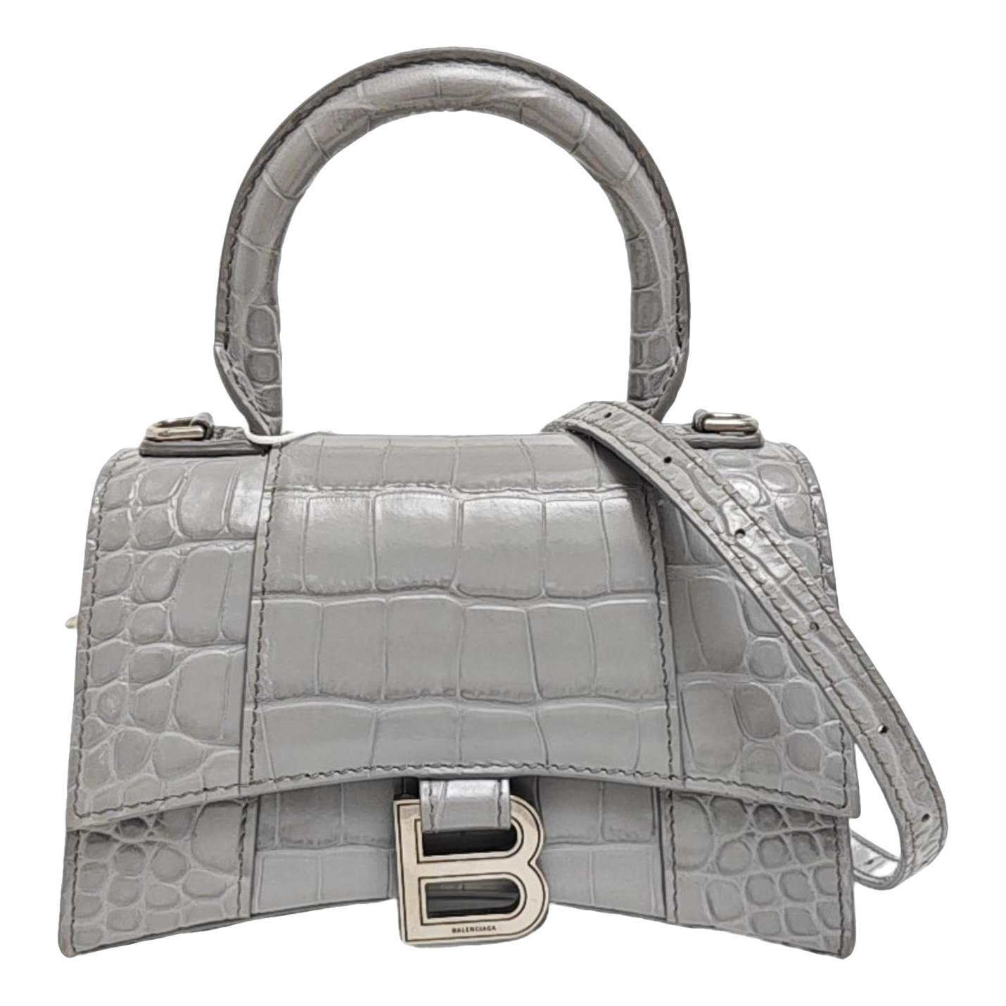 Hourglass leather handbag