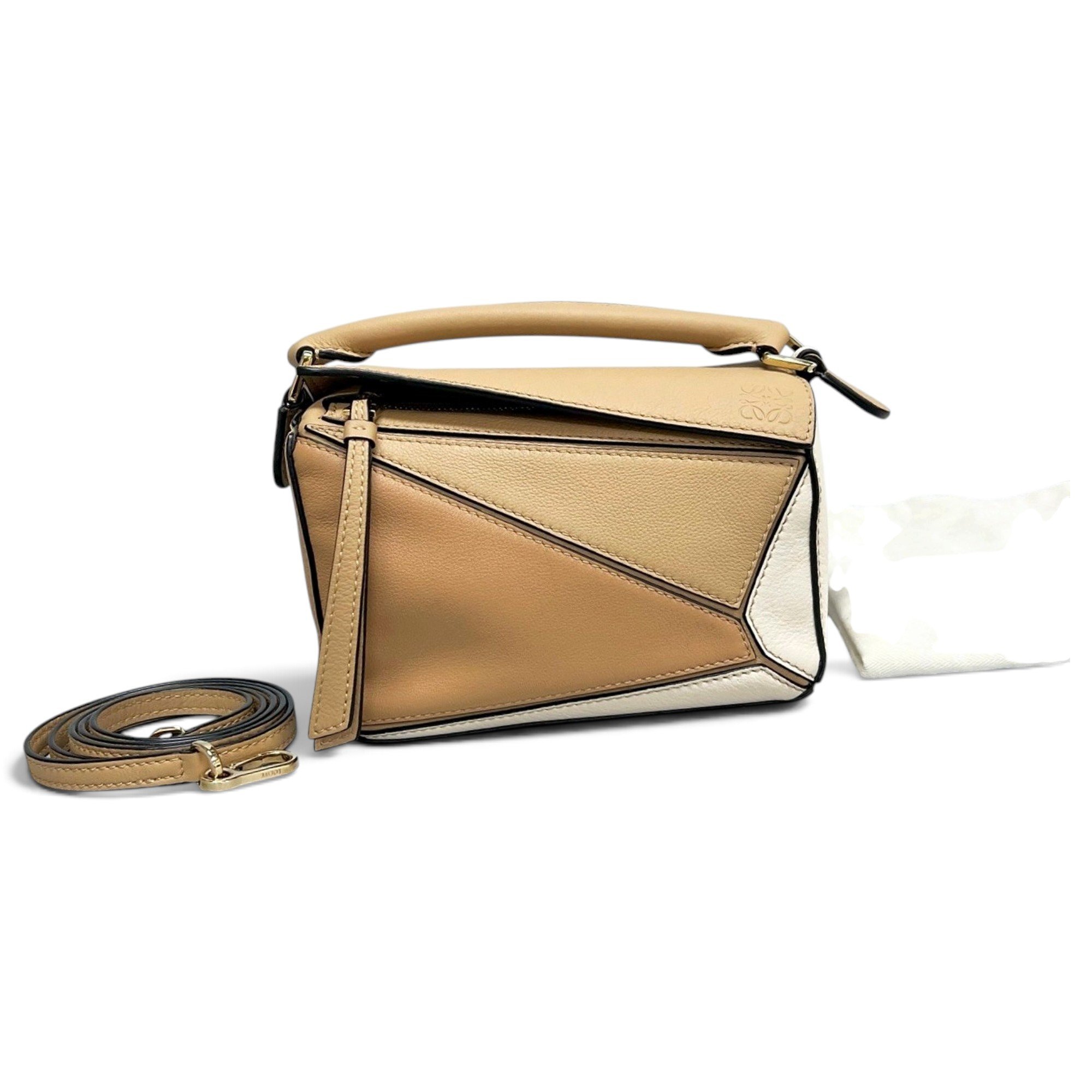Puzzle leather handbag