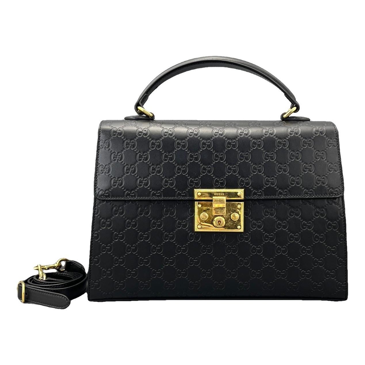 Padlock leather handbag