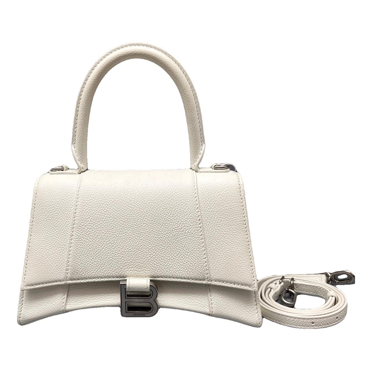 Hourglass leather handbag