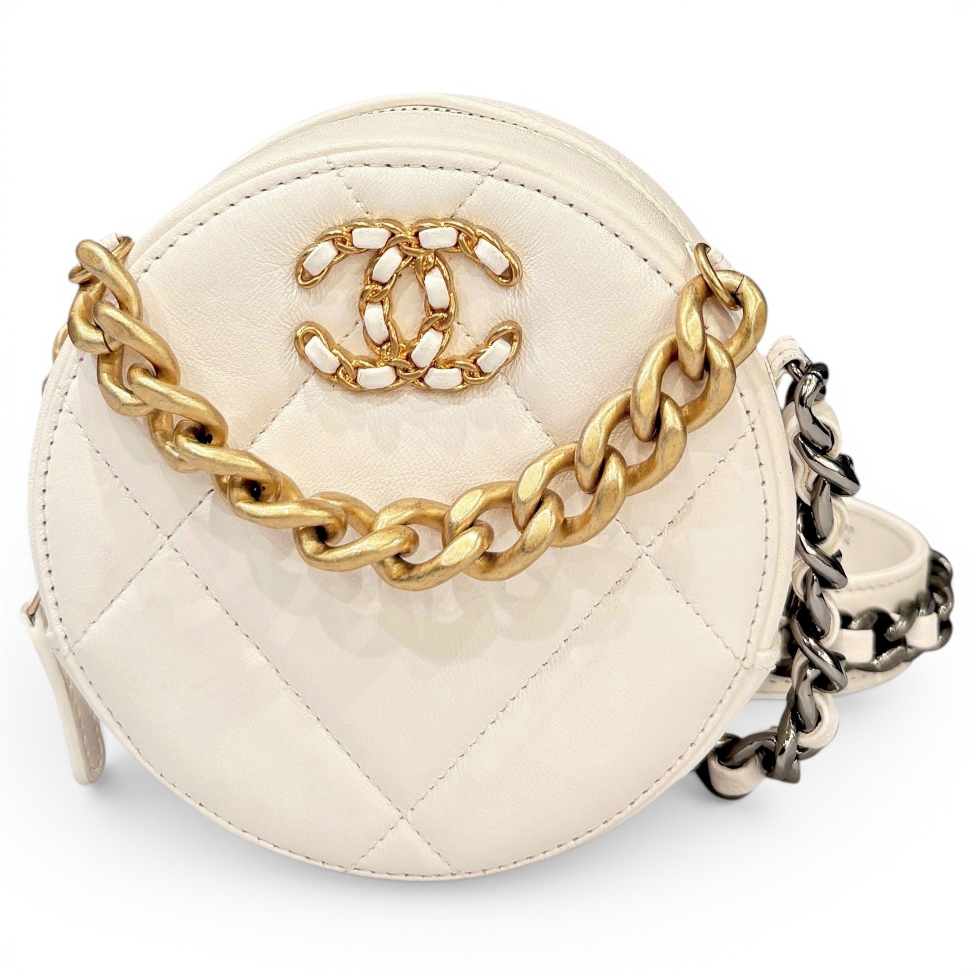 Chanel 19 leather clutch bag
