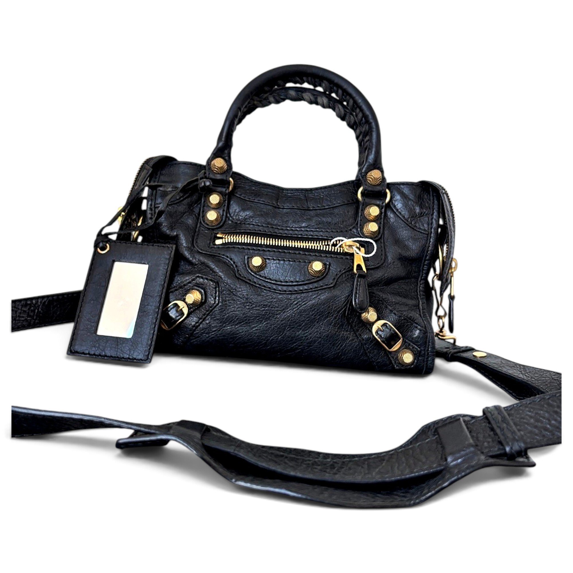 City leather handbag