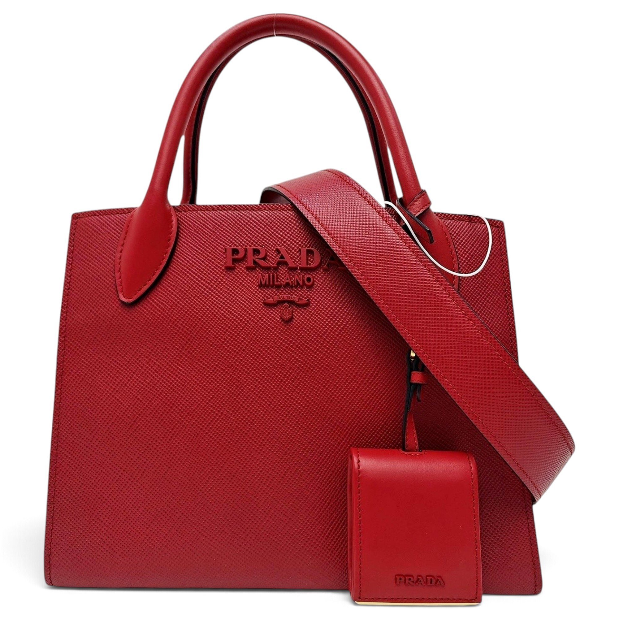 Monochrome leather handbag