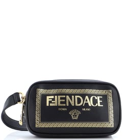 Versace x Fendi Fendace Logo Camera Bag Printed Leather
