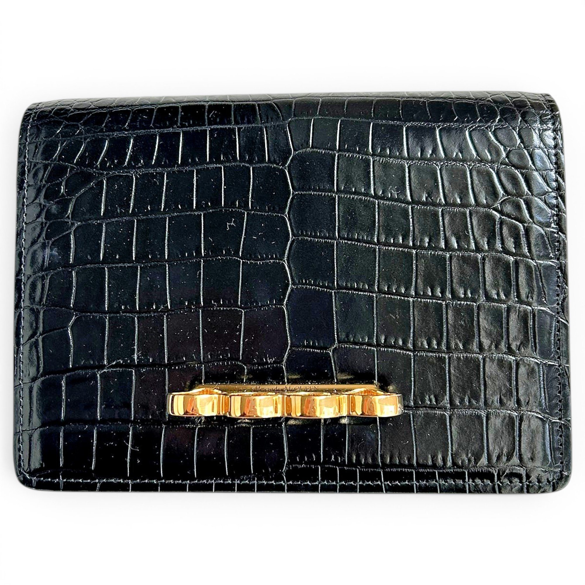 Alexander McQueen Knuckle patent leather clutch bag