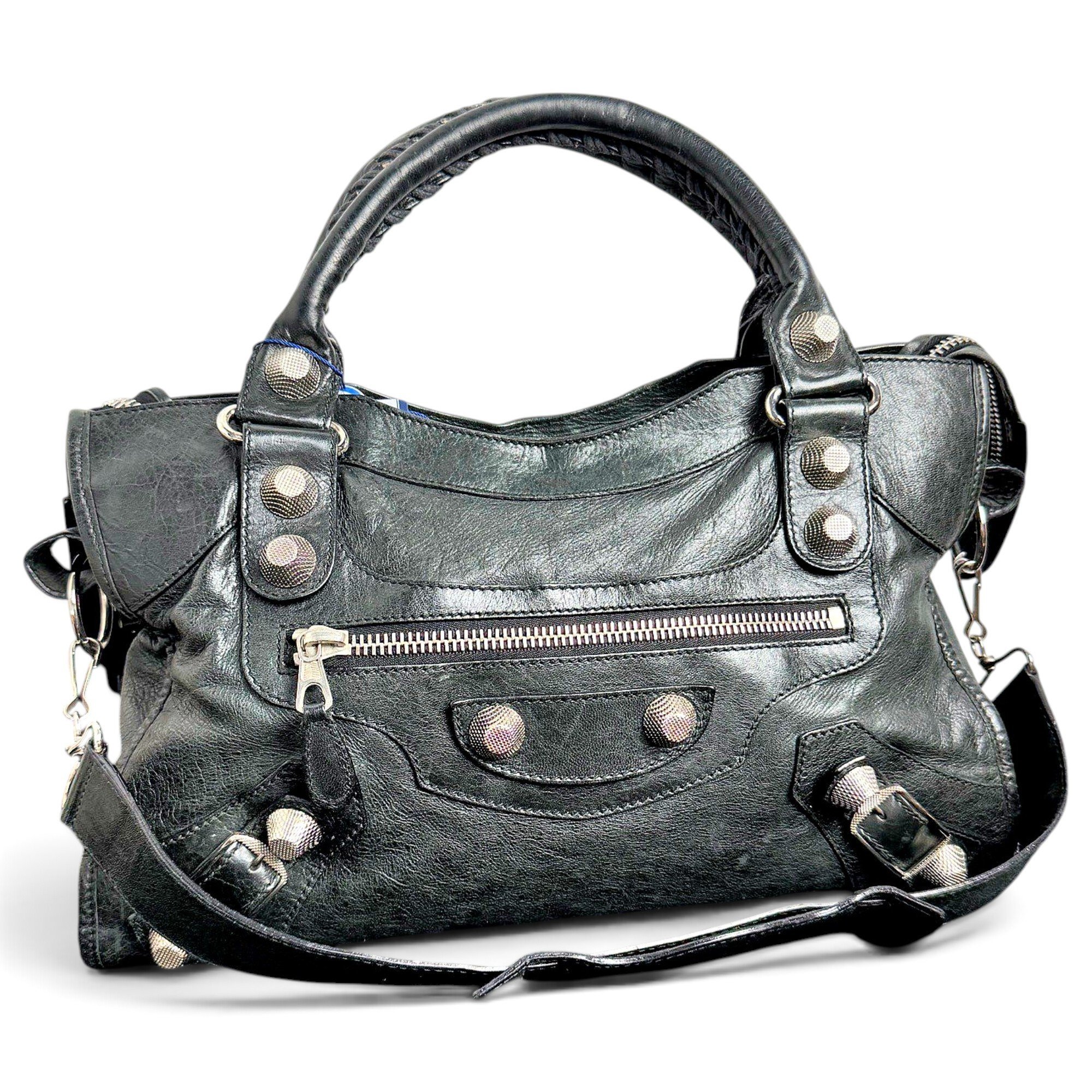 City leather handbag