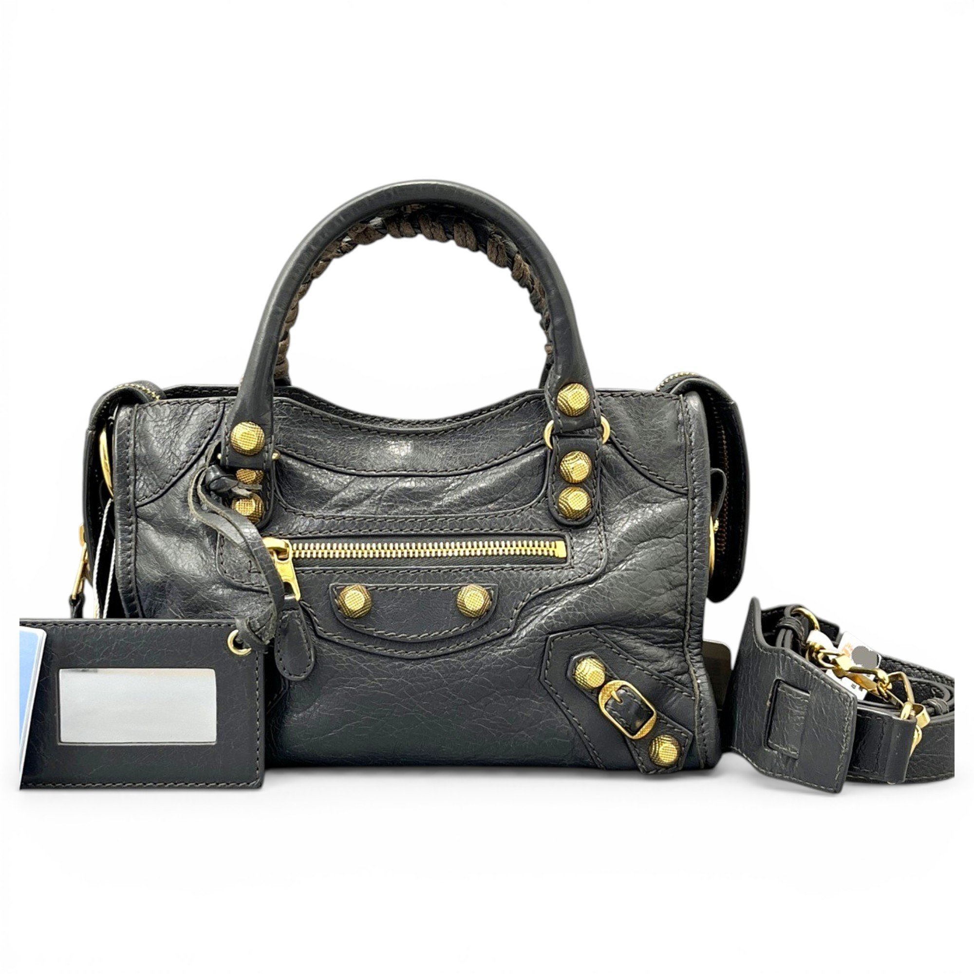 City leather handbag