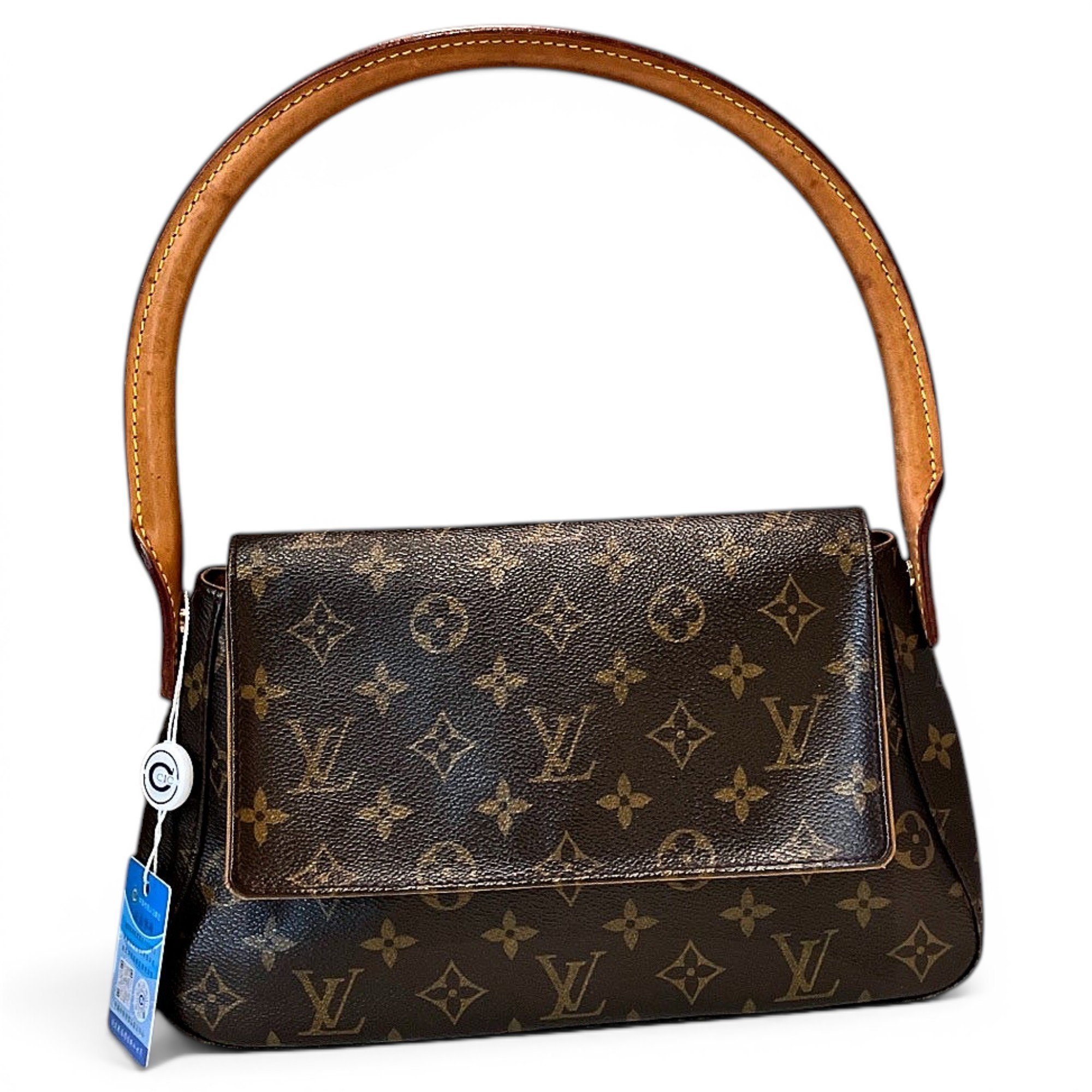 Looping leather handbag