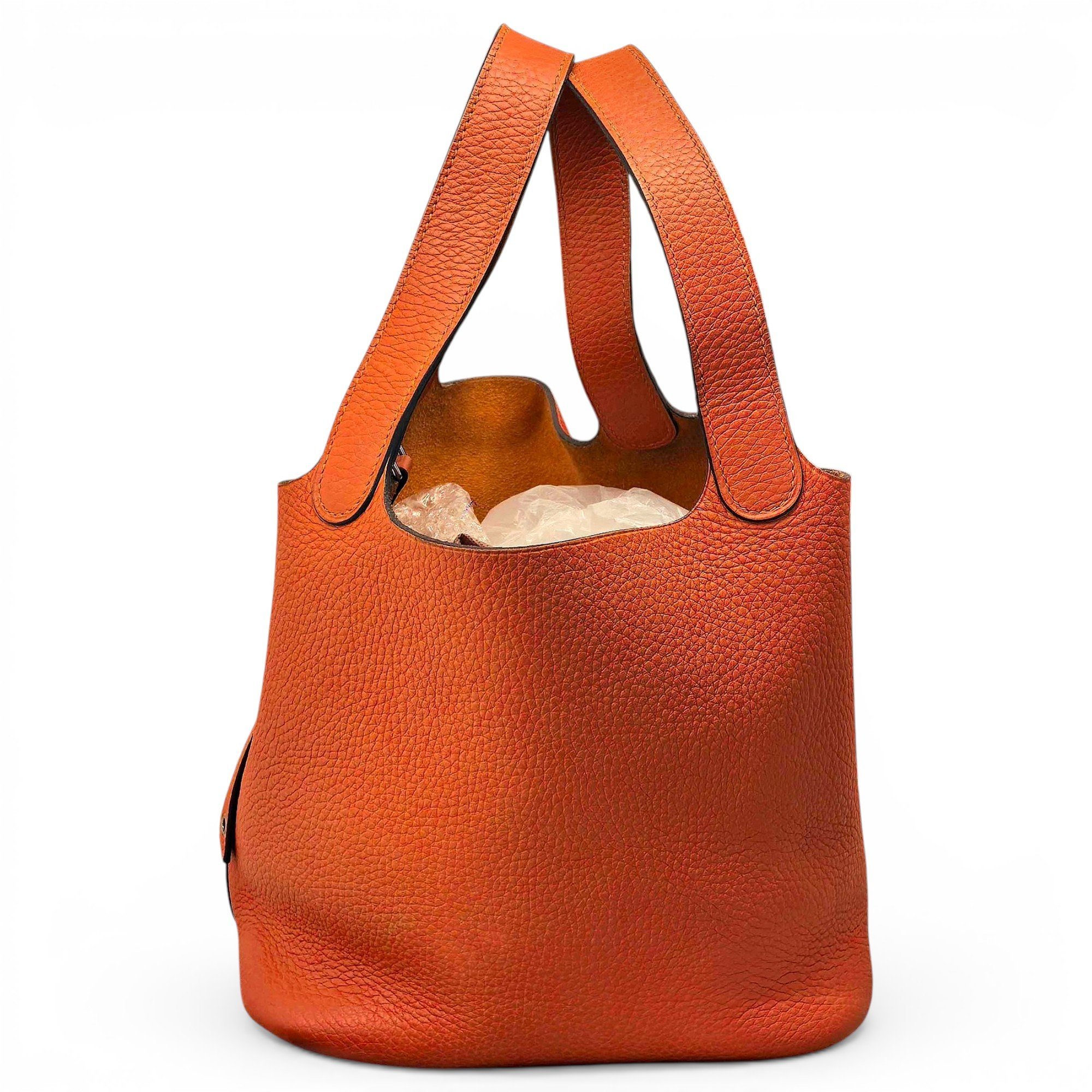 Picotin leather tote
