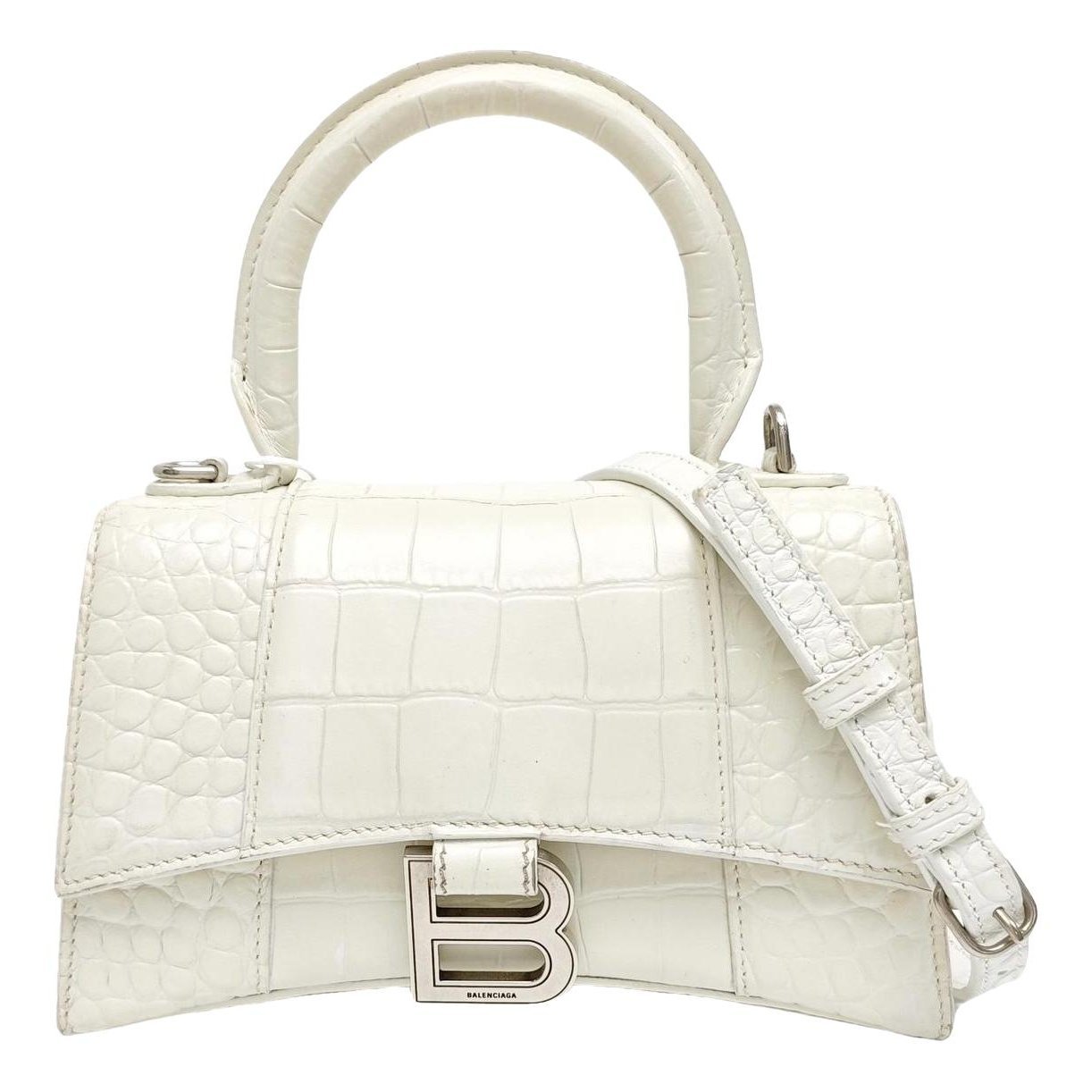 Hourglass leather handbag