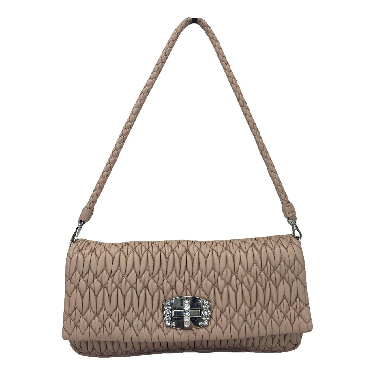 Miu Crystal leather handbag