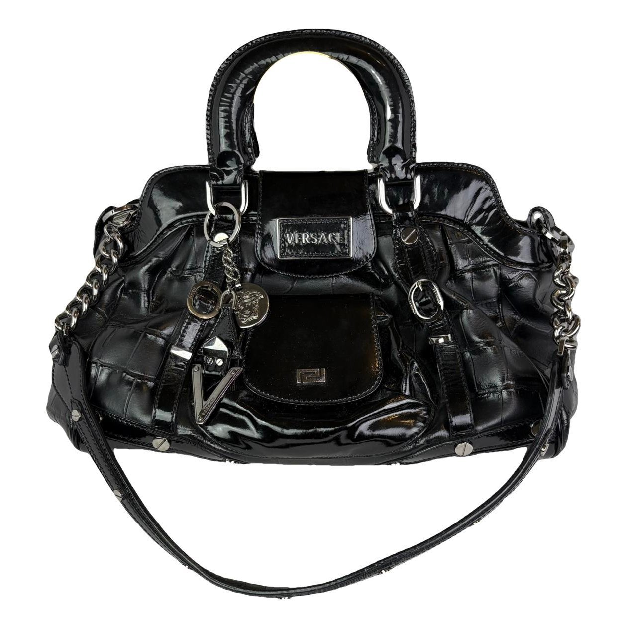 Patent leather handbag