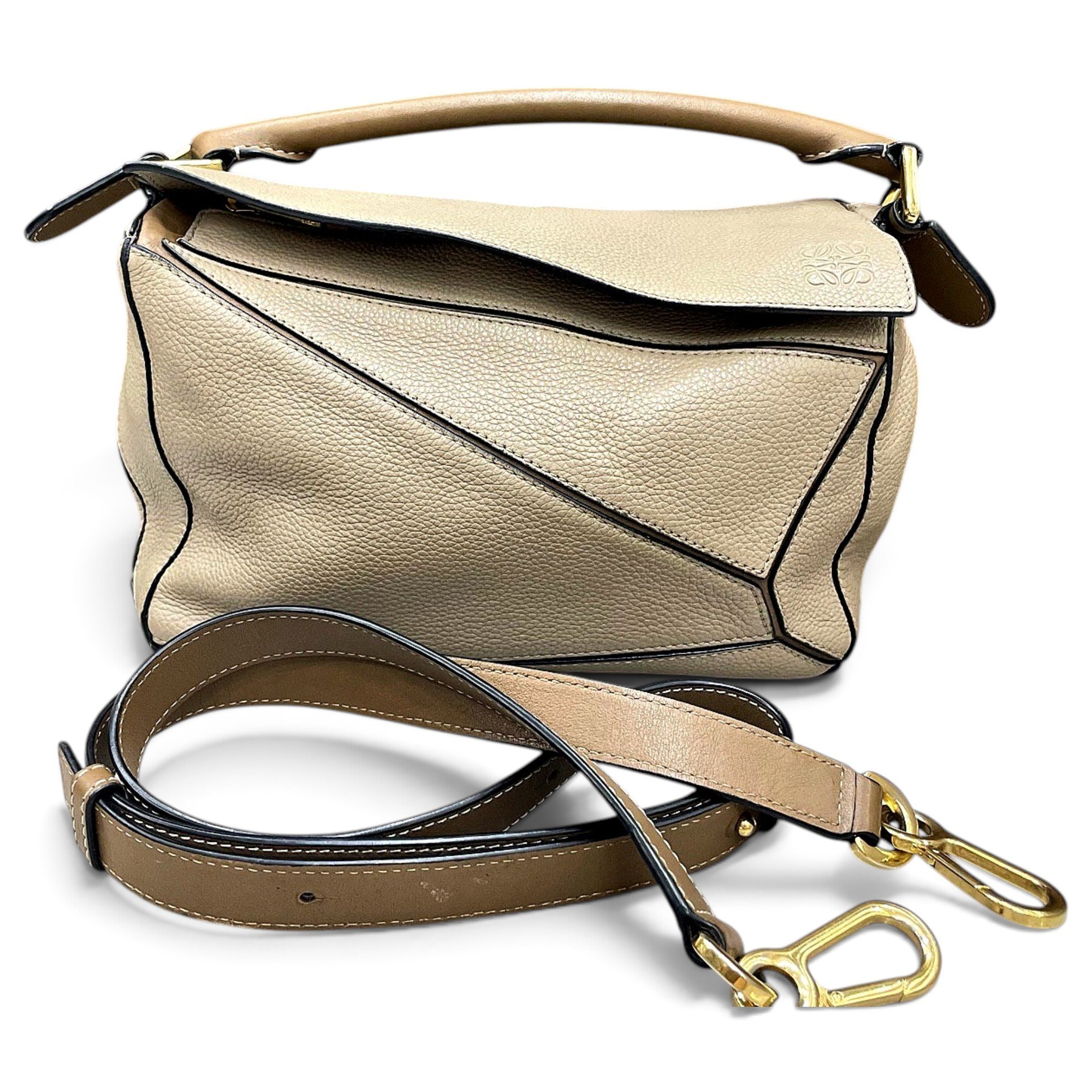 Puzzle leather handbag