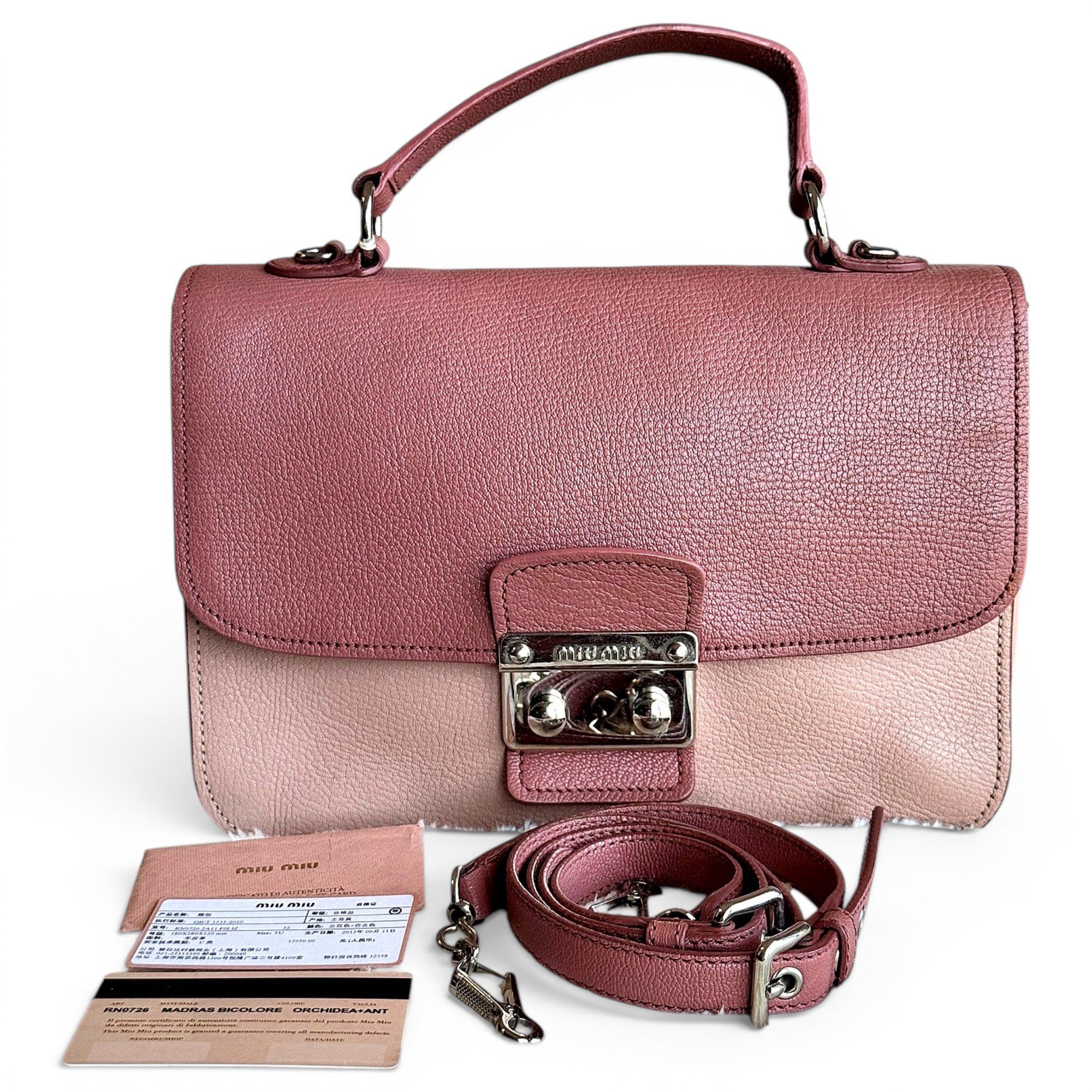 Madras leather satchel