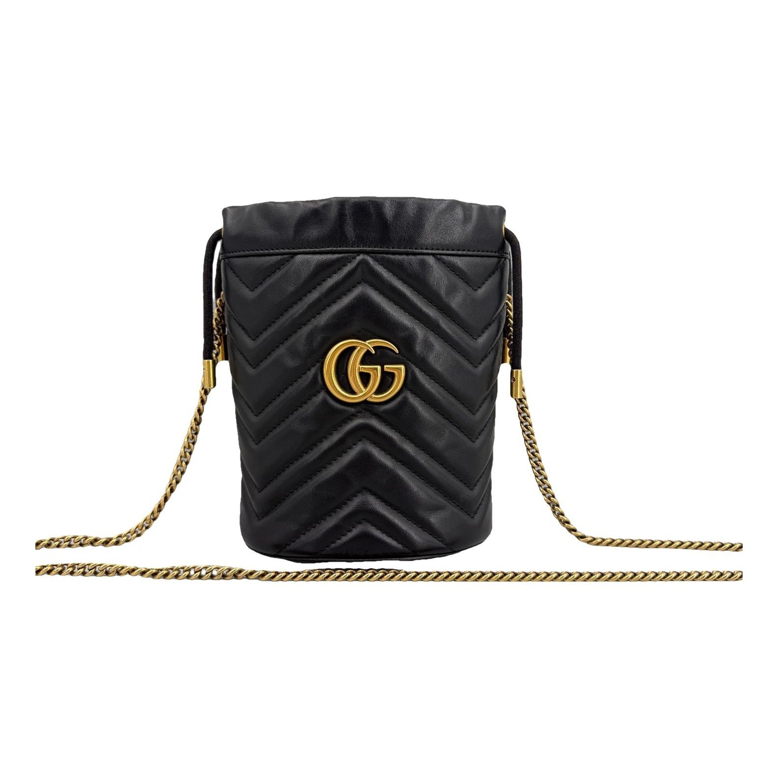 GG Marmont Chain Bucket leather handbag