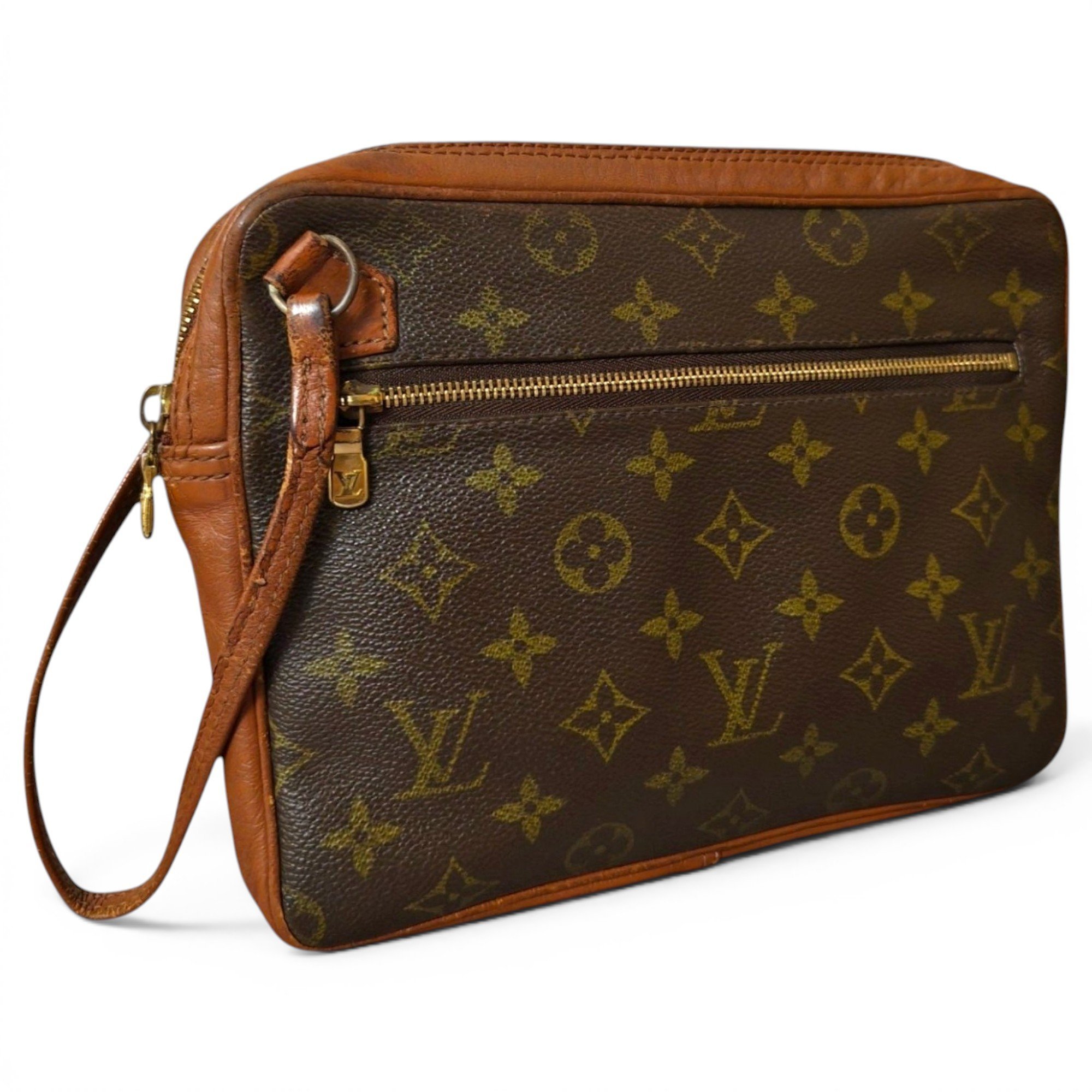 Leather clutch bag
