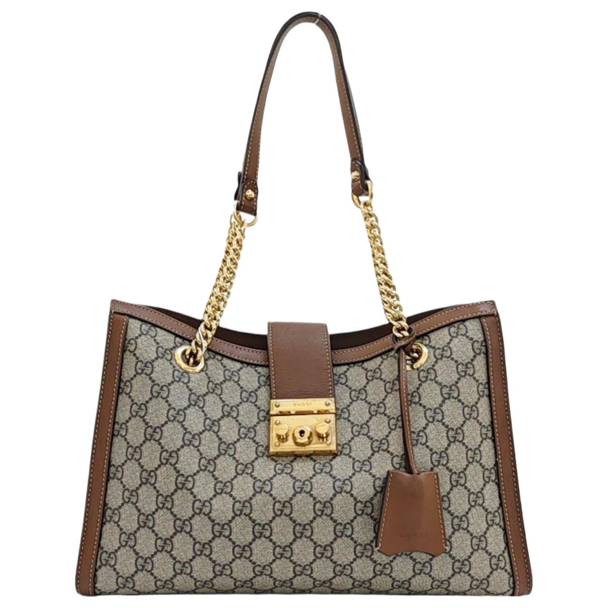 Padlock leather handbag