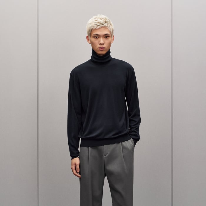 Marine "Detail H" Turtleneck Sweater