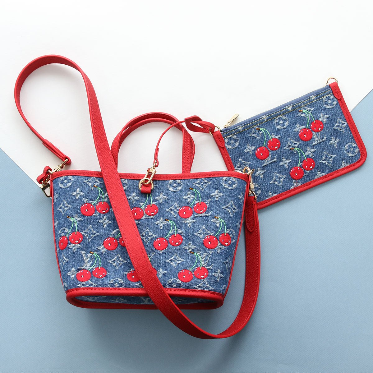 Louis Vuitton Cerises x Takashi Murakami Neverfull Inside Out Bandouliere BB