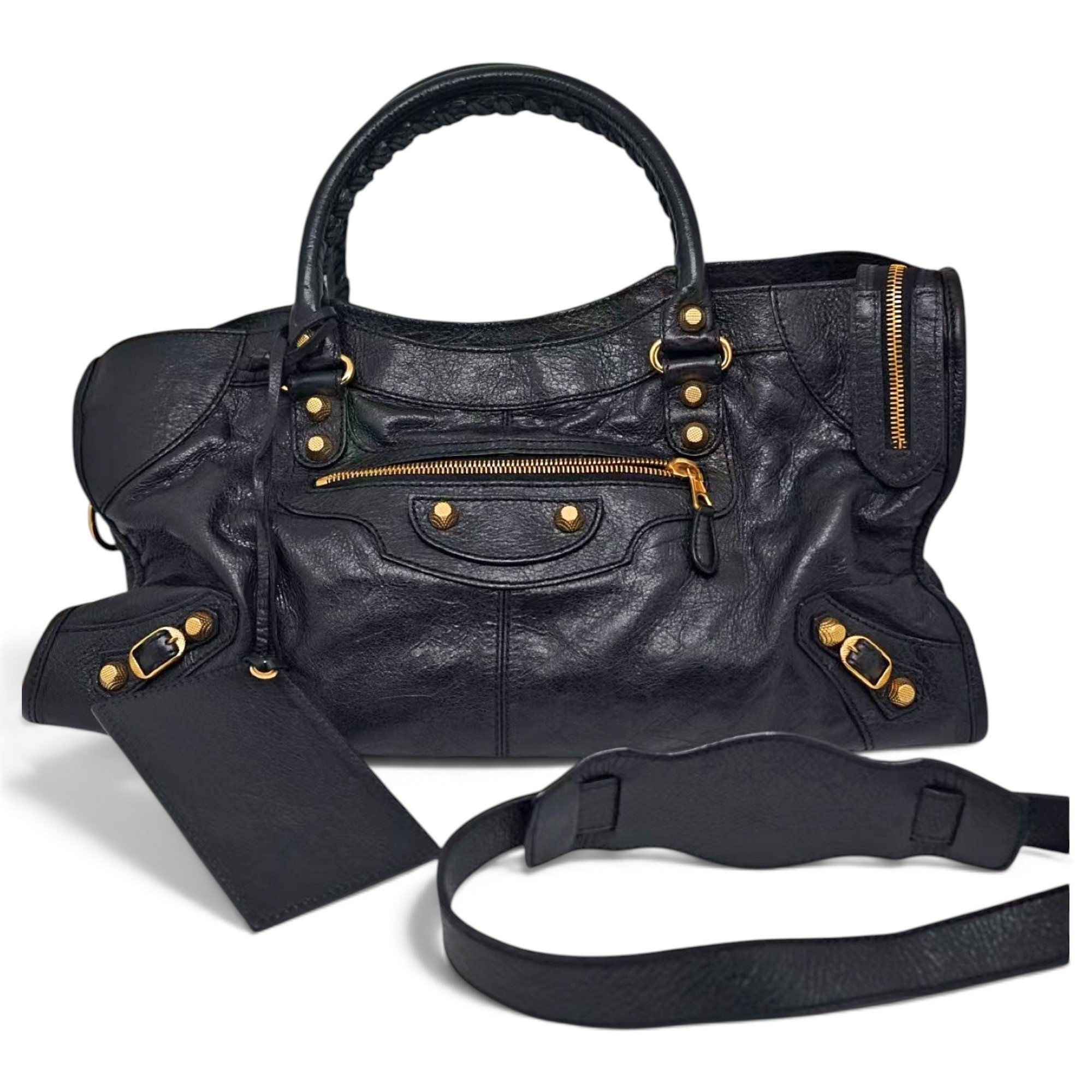 City leather handbag