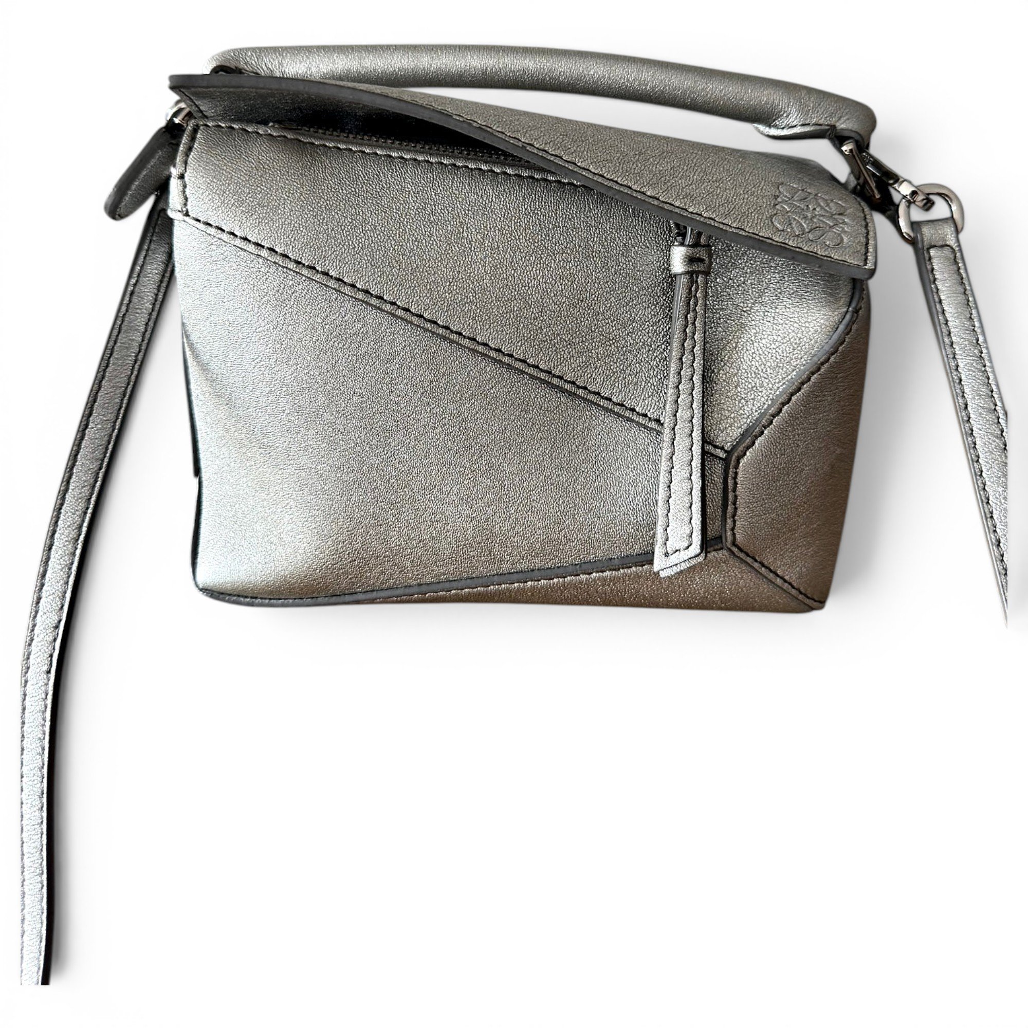 Puzzle leather handbag