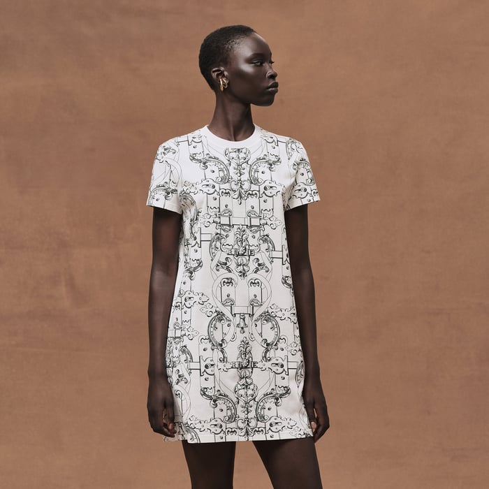 Blanc "Ferronnerie Remix" Straight Dress