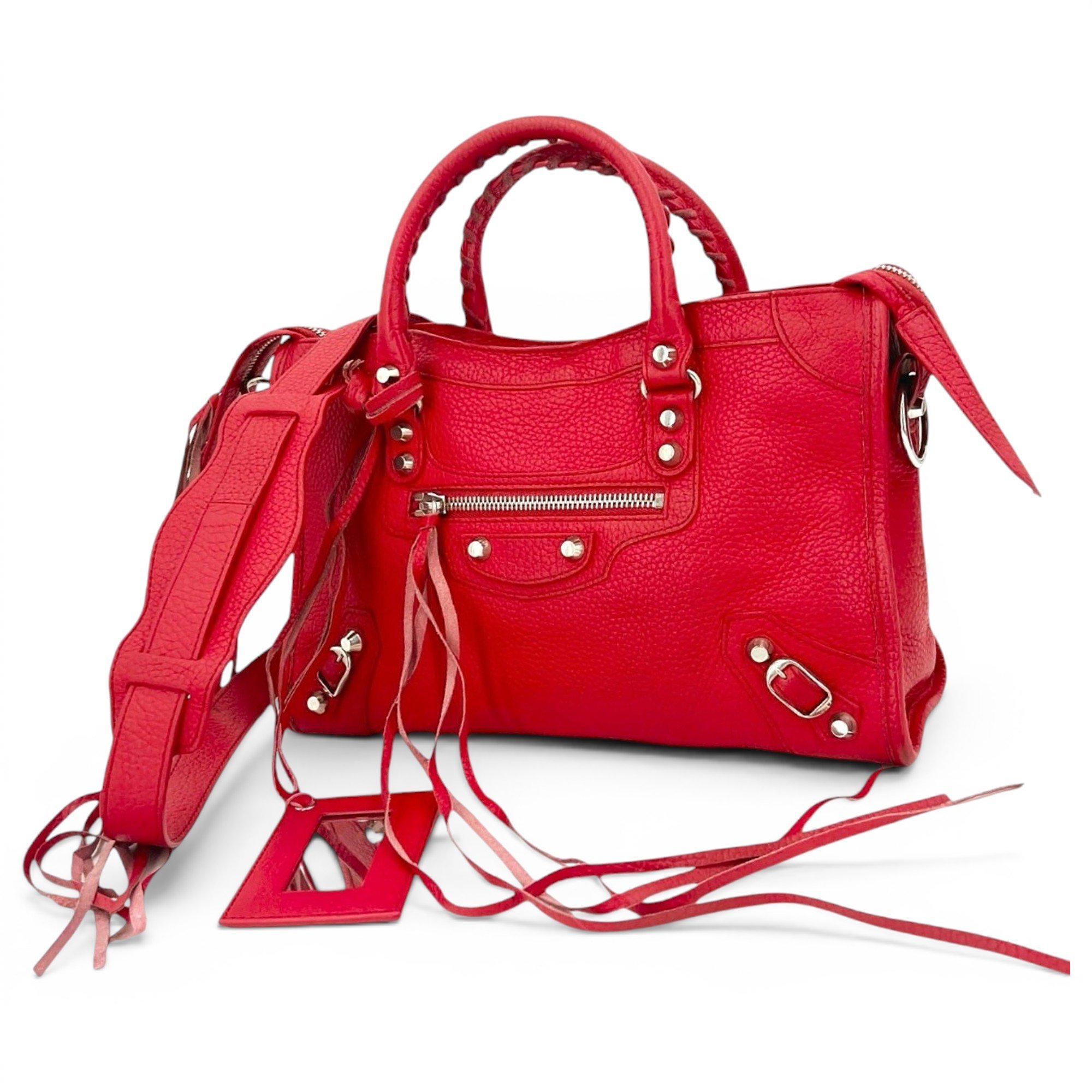 City leather handbag