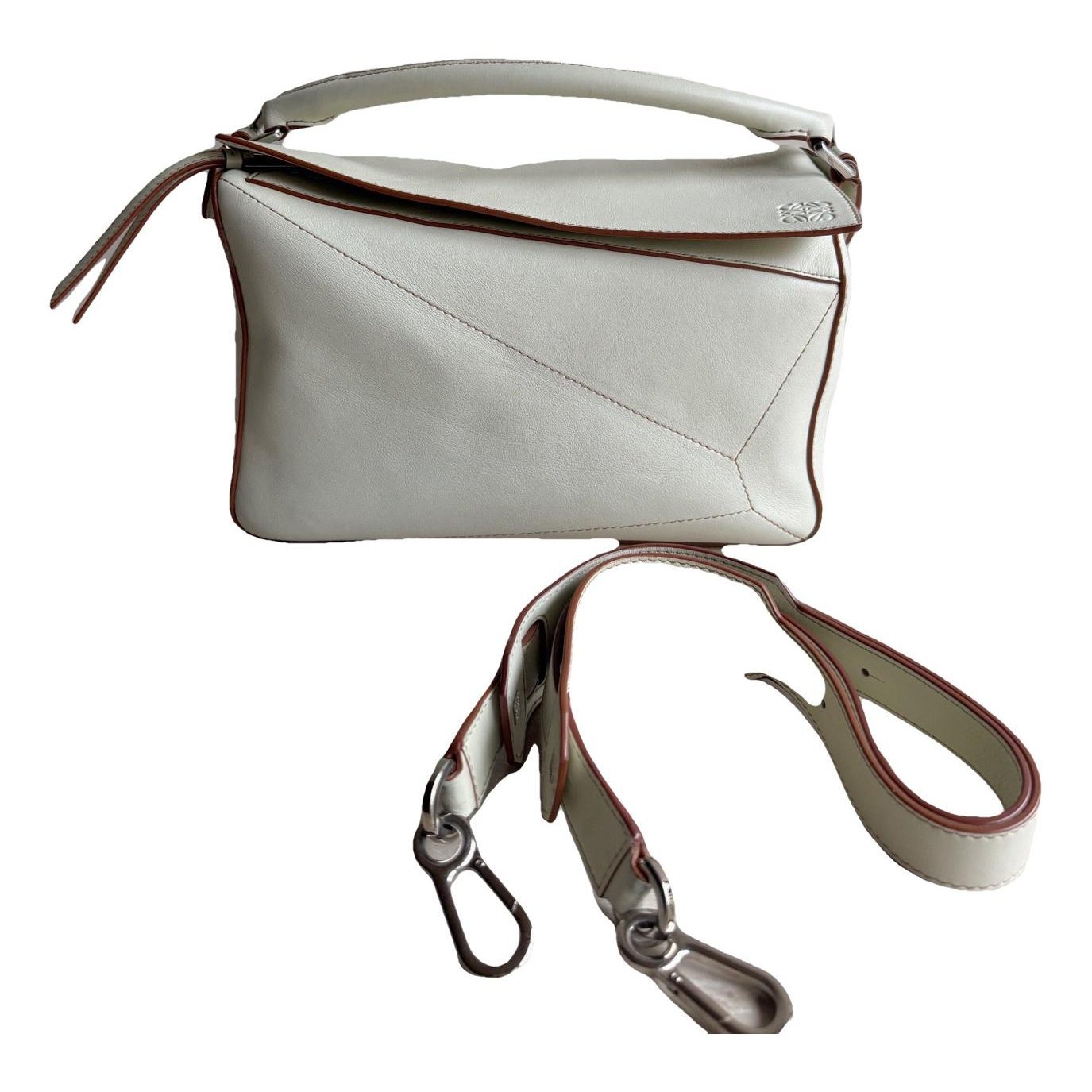 Puzzle leather handbag