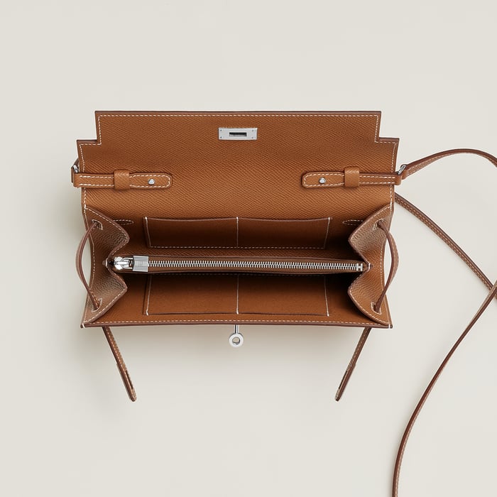 Gold Kelly Classique to Go Wallet