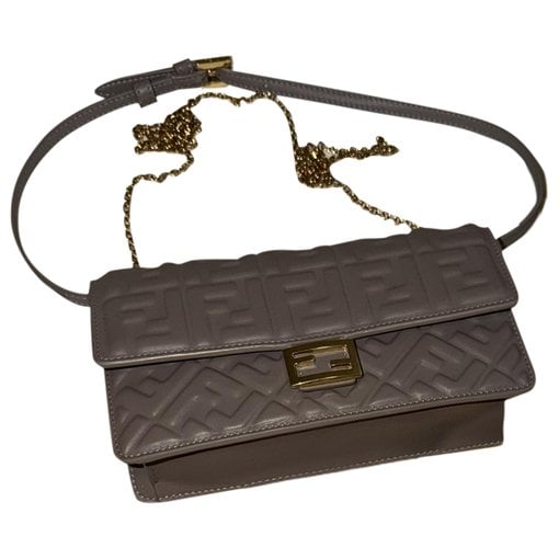 Baguette leather clutch bag