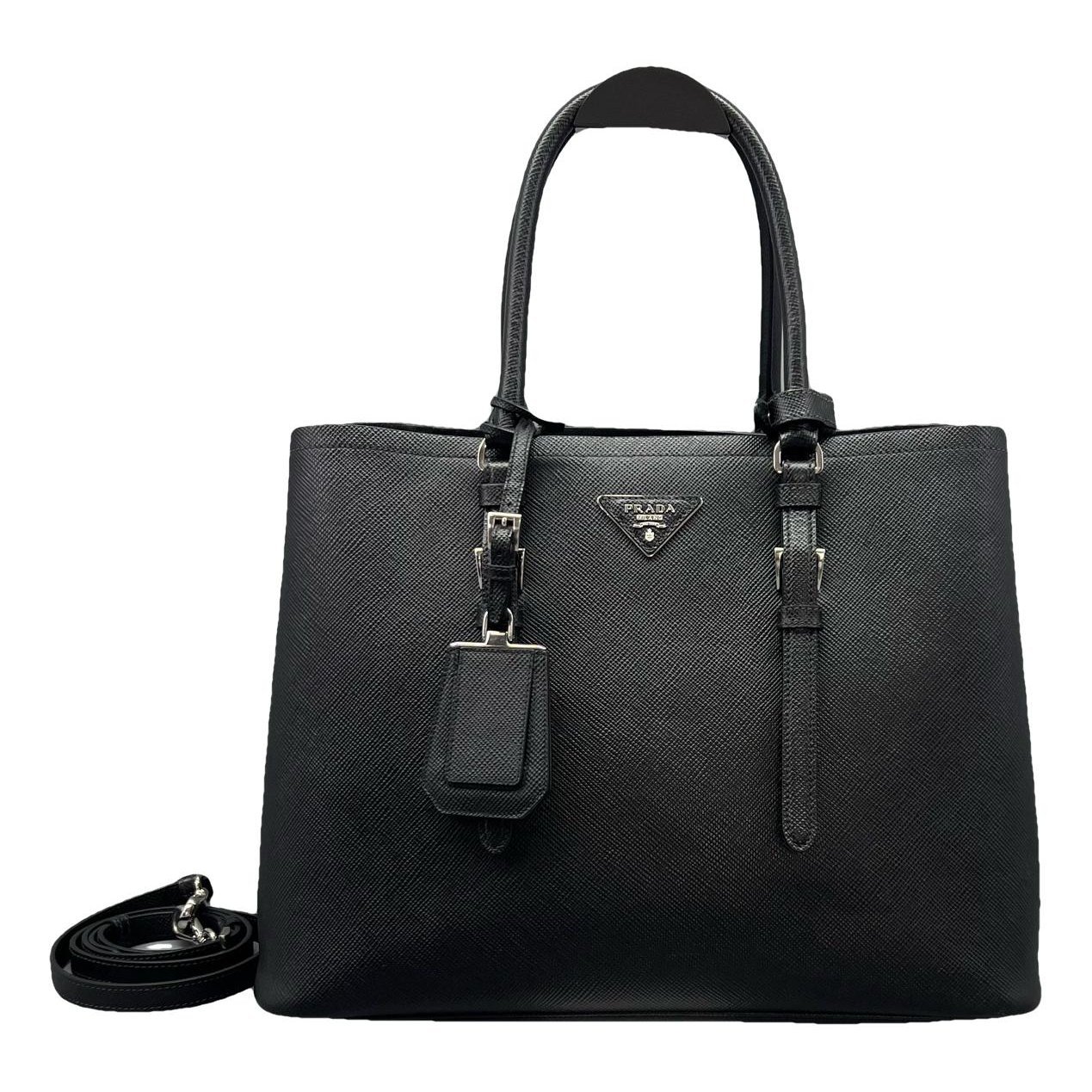 Double leather handbag