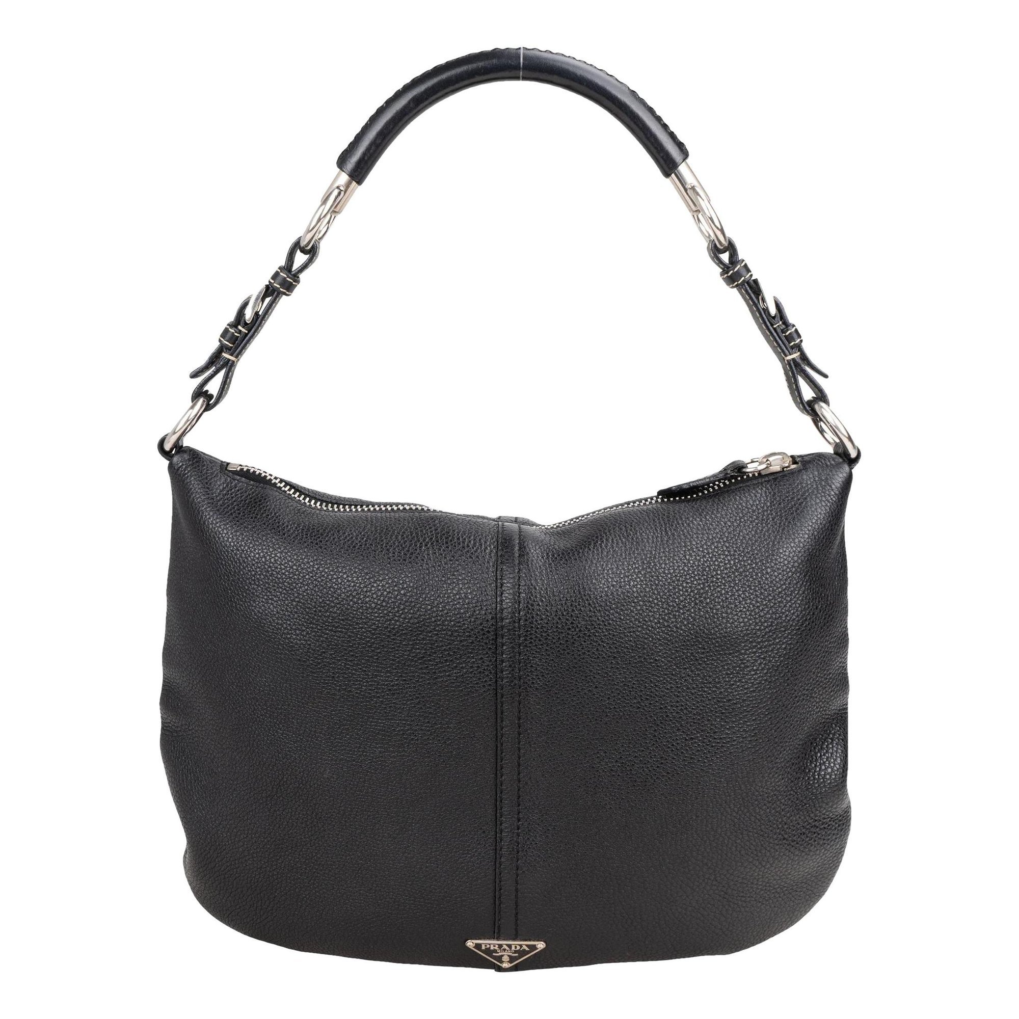 Triangle leather handbag
