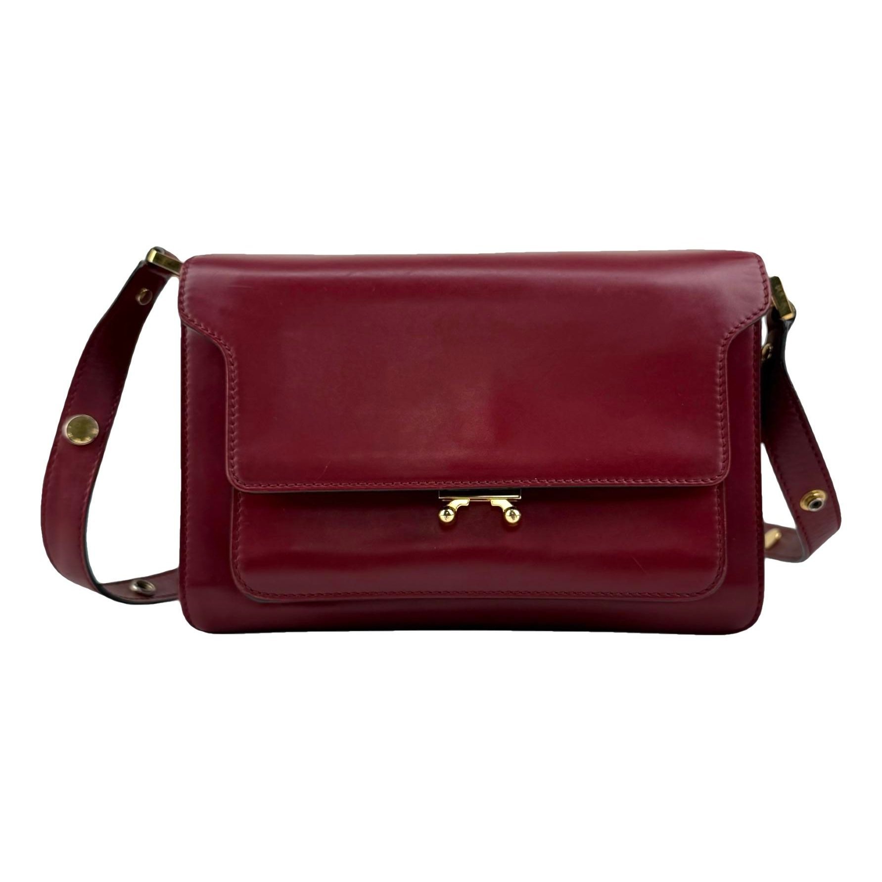Trunk leather crossbody bag
