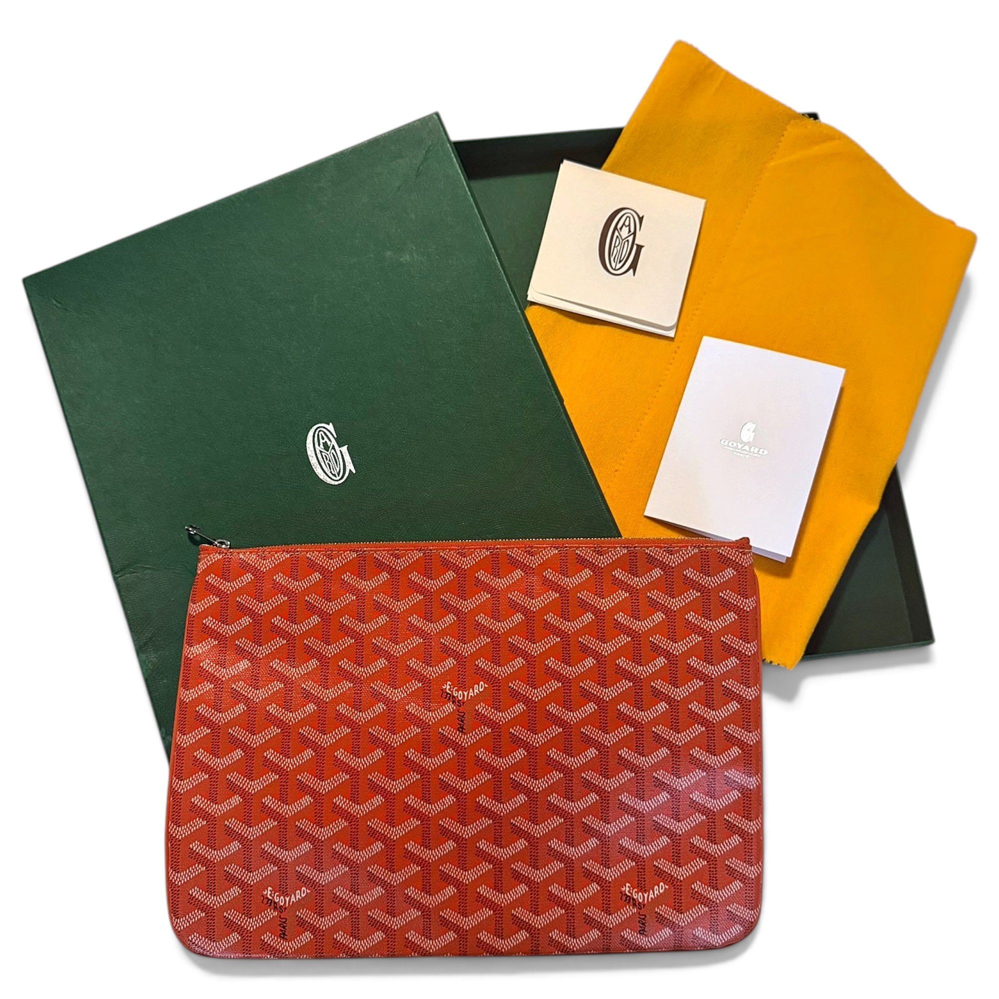 Goyard Sénat leather clutch bag