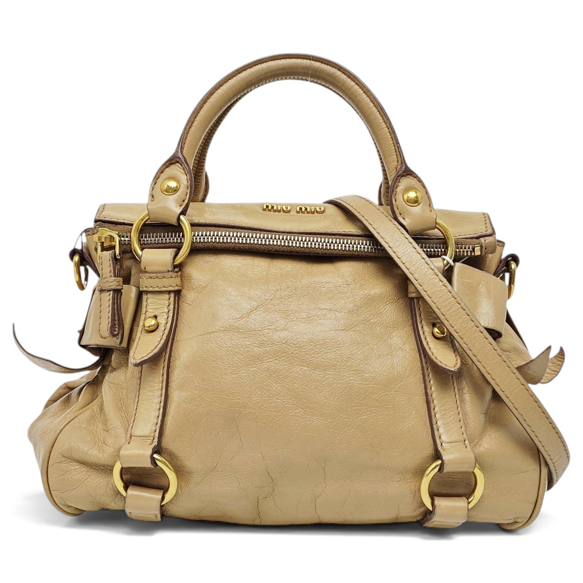 Bow bag leather handbag
