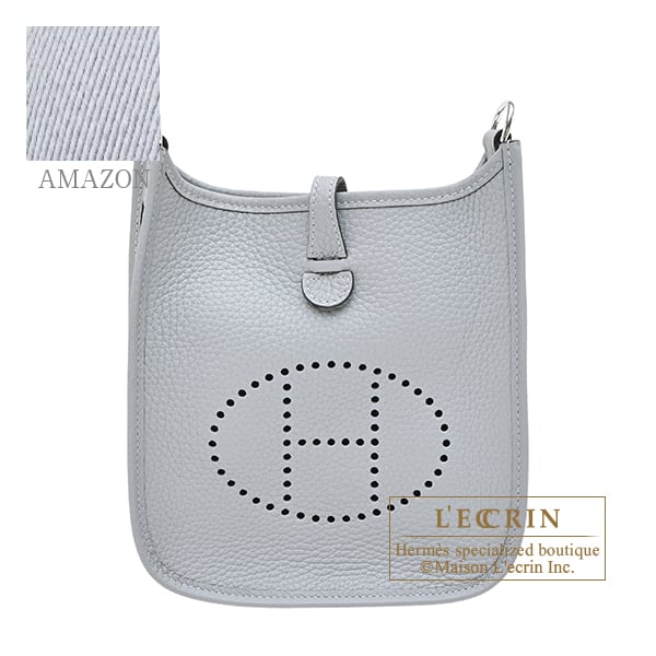 Hermes Evelyne Amazon bag 16/TPM Gris pantin Clemence leather Silver hardware Bandouliere 85cm