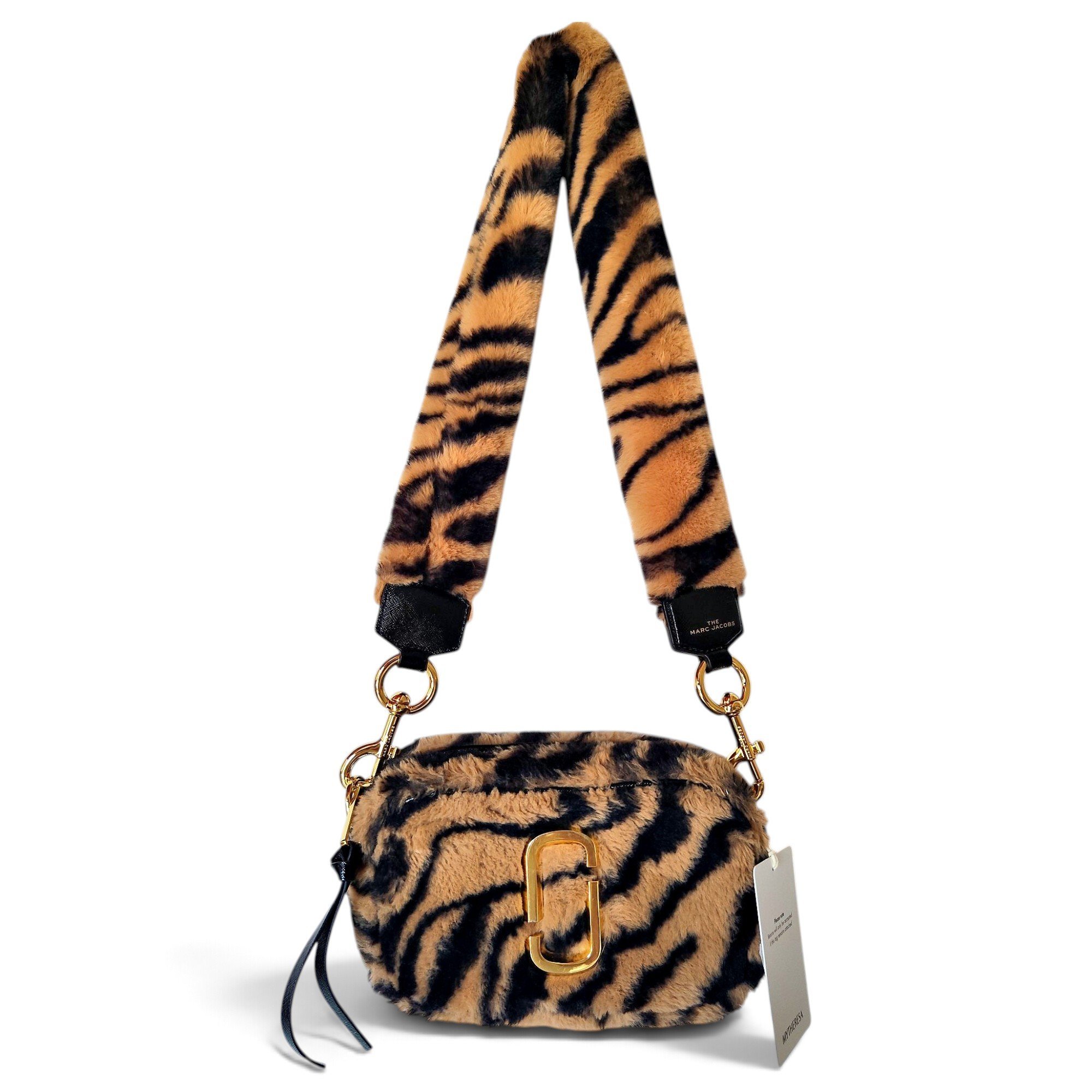 Snapshot faux fur crossbody bag