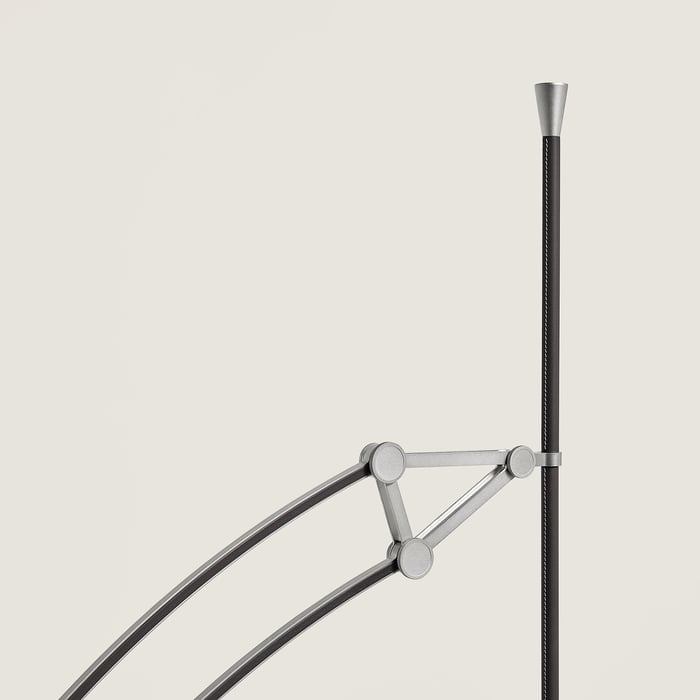 Graphite Pantographe Reading Floor Lamp With Led Ring