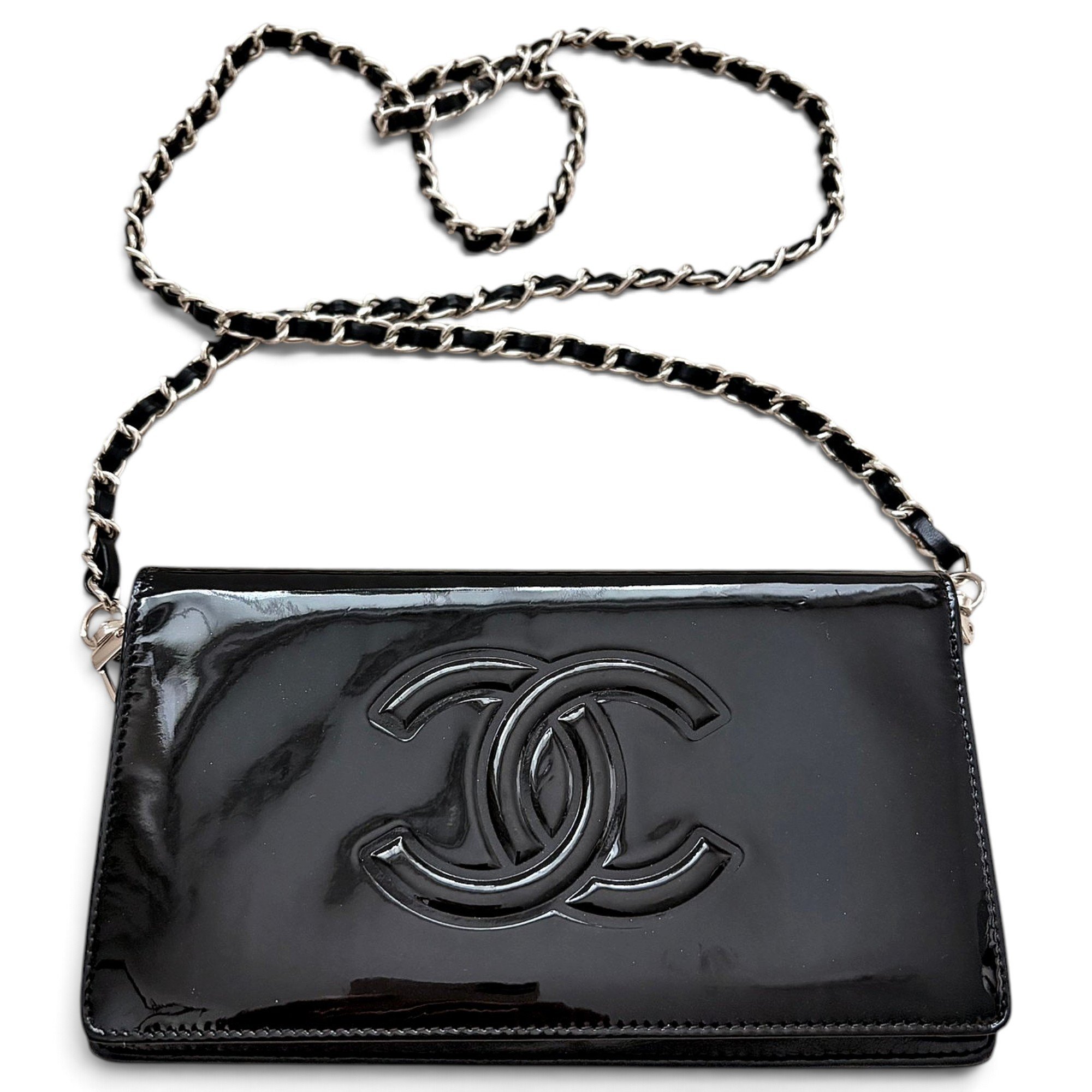 Wallet On Chain Double C patent leather crossbody bag