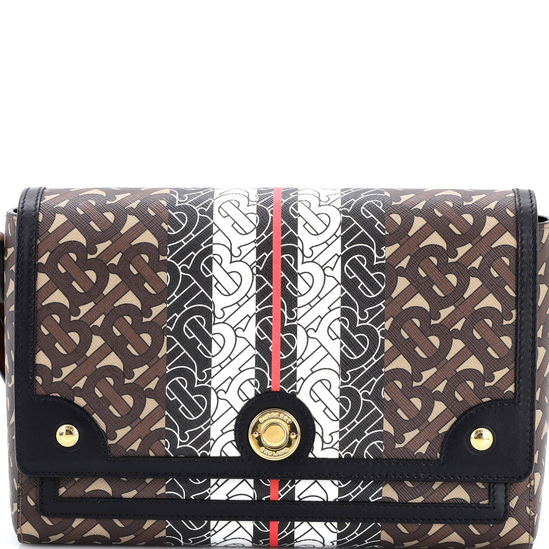 Burberry Note Crossbody Bag Monogram E-Canvas Medium