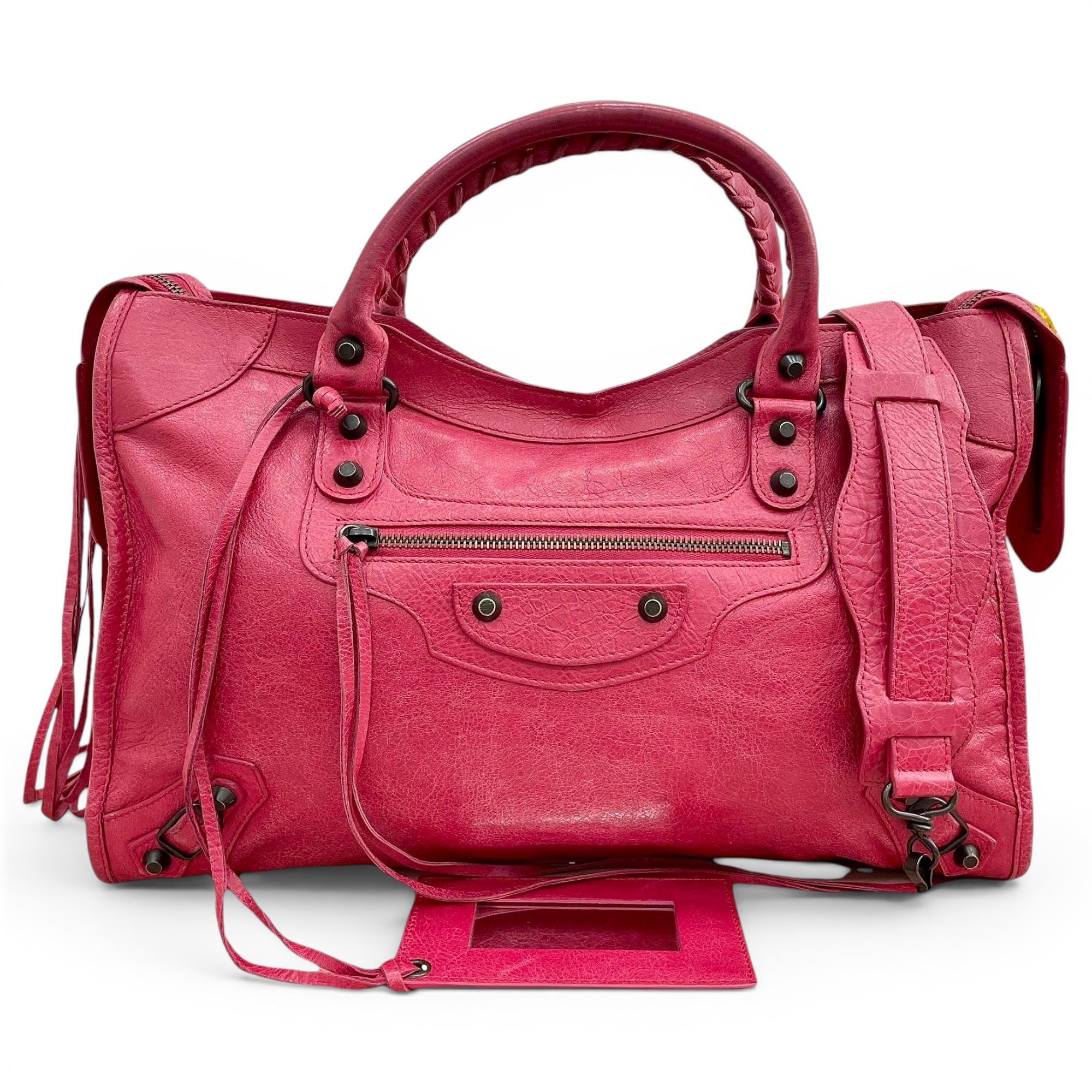 City leather handbag