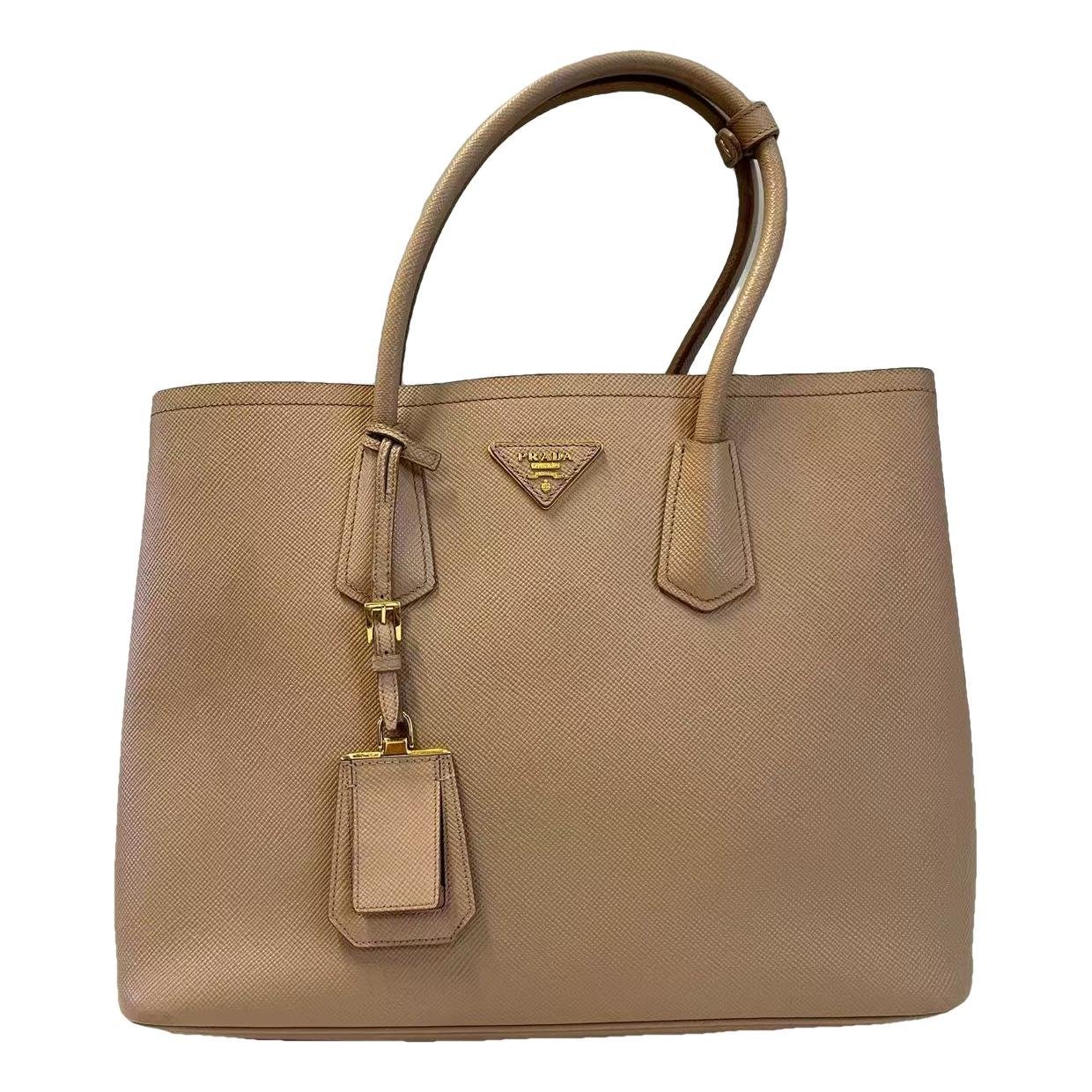 Double leather handbag