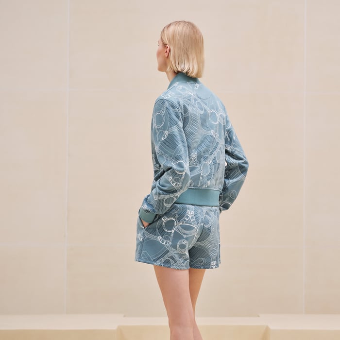 Bleu Arctique "Eperon d'Or Bandana" Varsity Jacket
