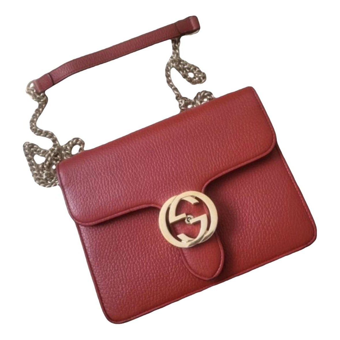 Interlocking leather crossbody bag