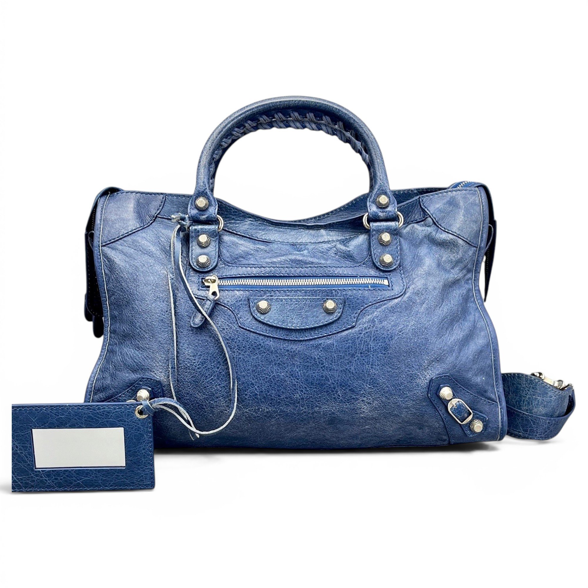 City leather handbag