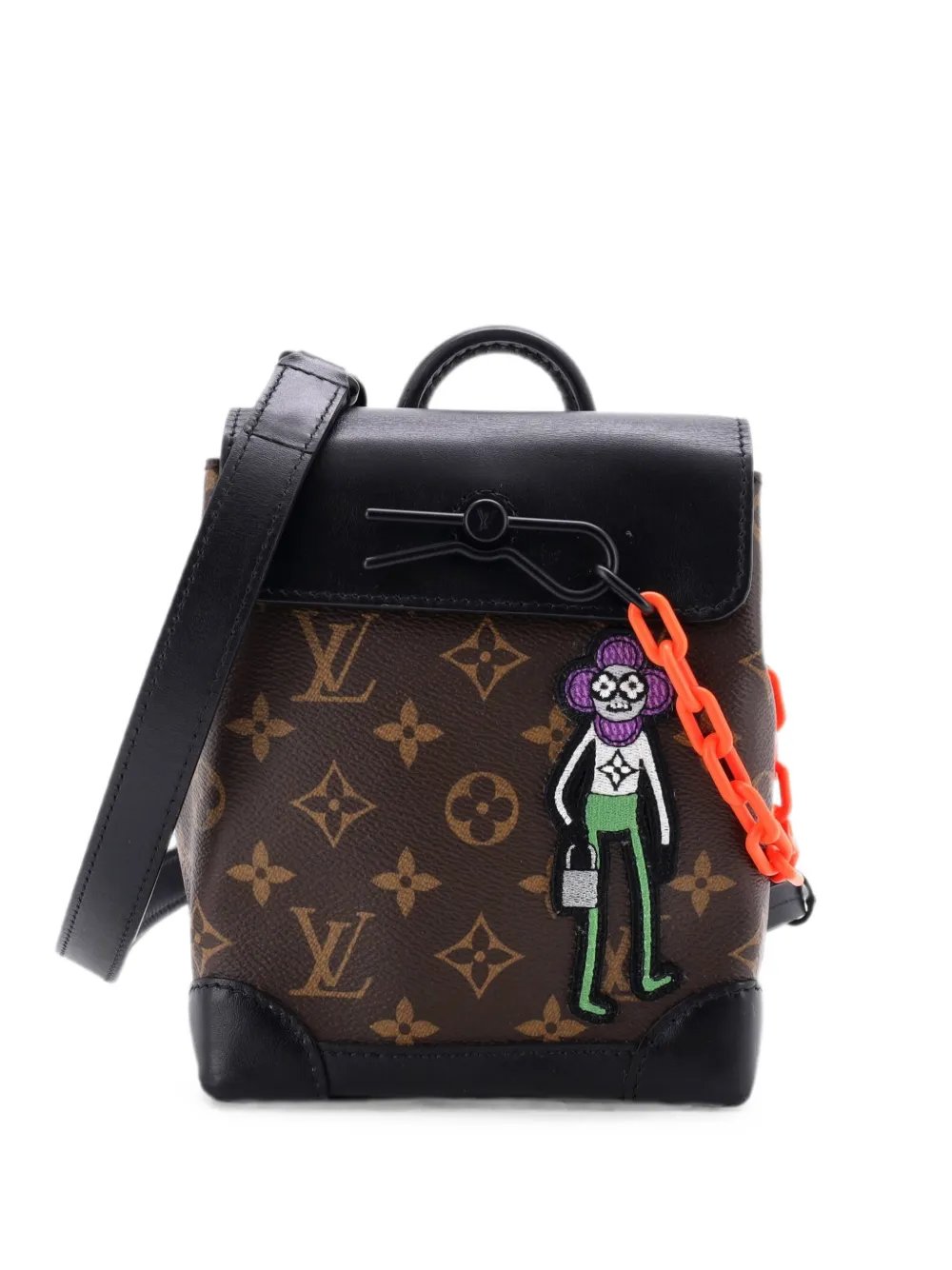 Steamer Bag Monogram Canvas with LV Friends Patch XS crossbody bag